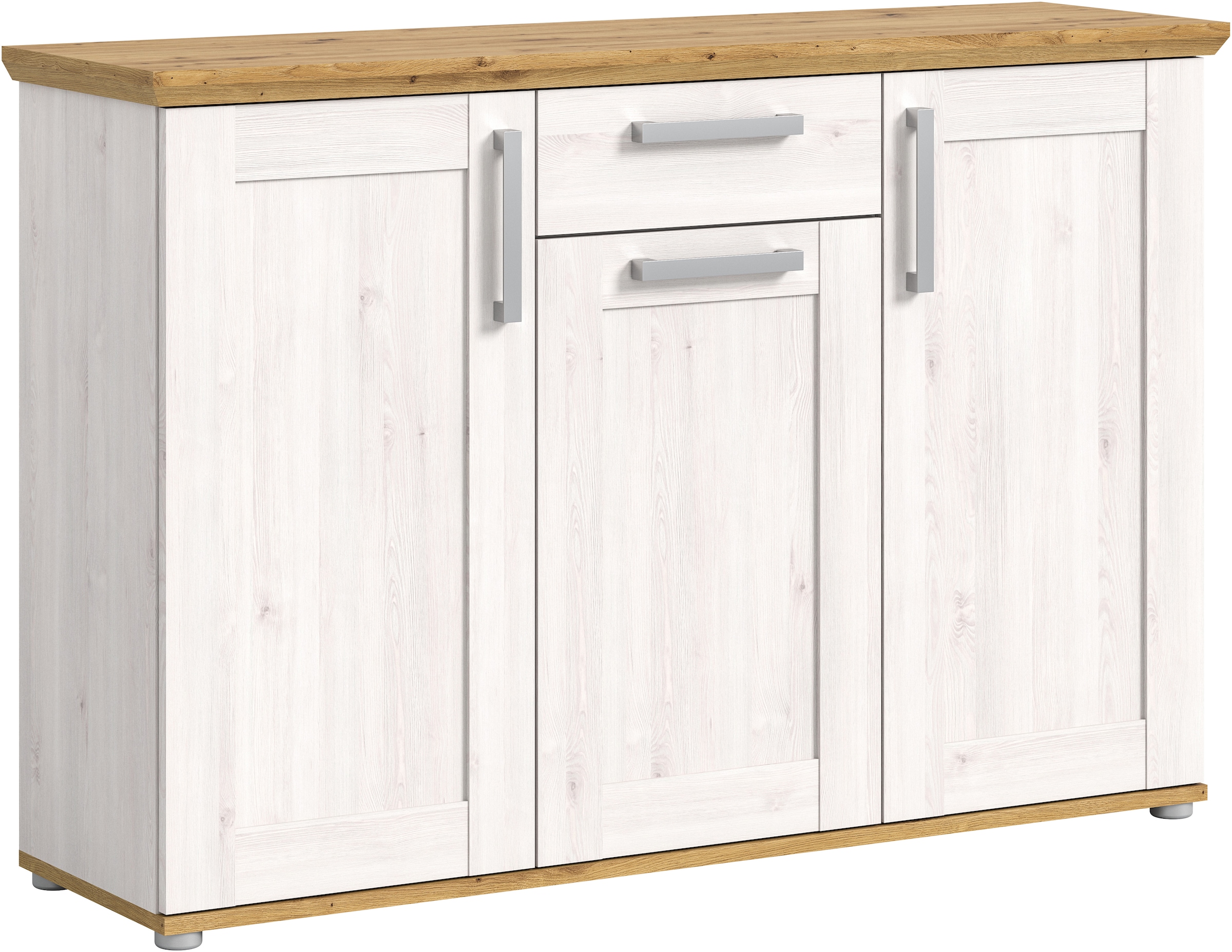 Home affaire Kommode »COSENZA, TOPSELLER!, Breite 137 cm, 3 Türen, 1 Schubkasten«, in Landhausoptik, Anrichte, Schrank, Sideboard