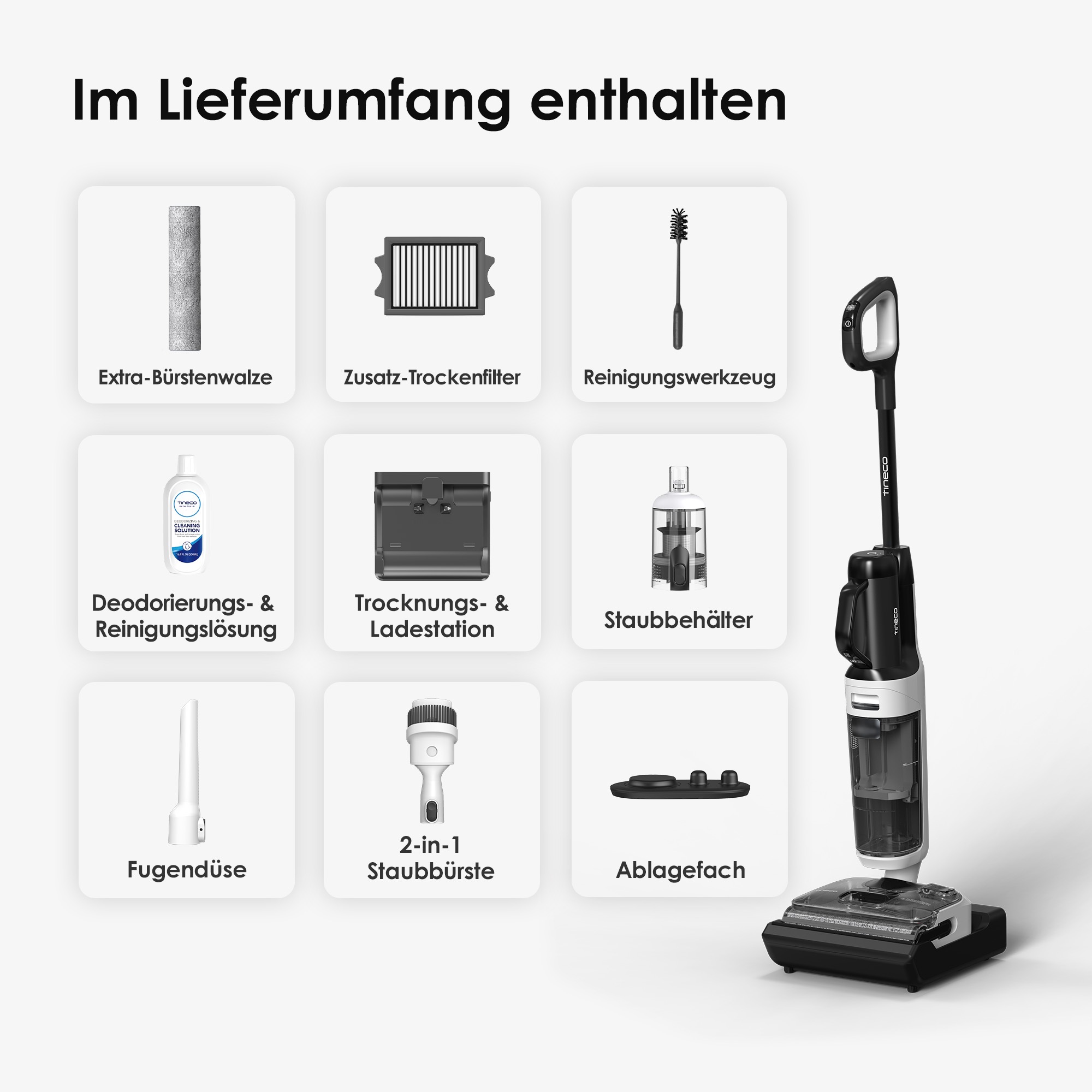 Tineco Nass-Trocken-Sauger »FLOOR ONE Switch i5 Stretch« Nass-Trocken-Sauger mit optionalem Handstaubsauger (inkl. Aufsätze)