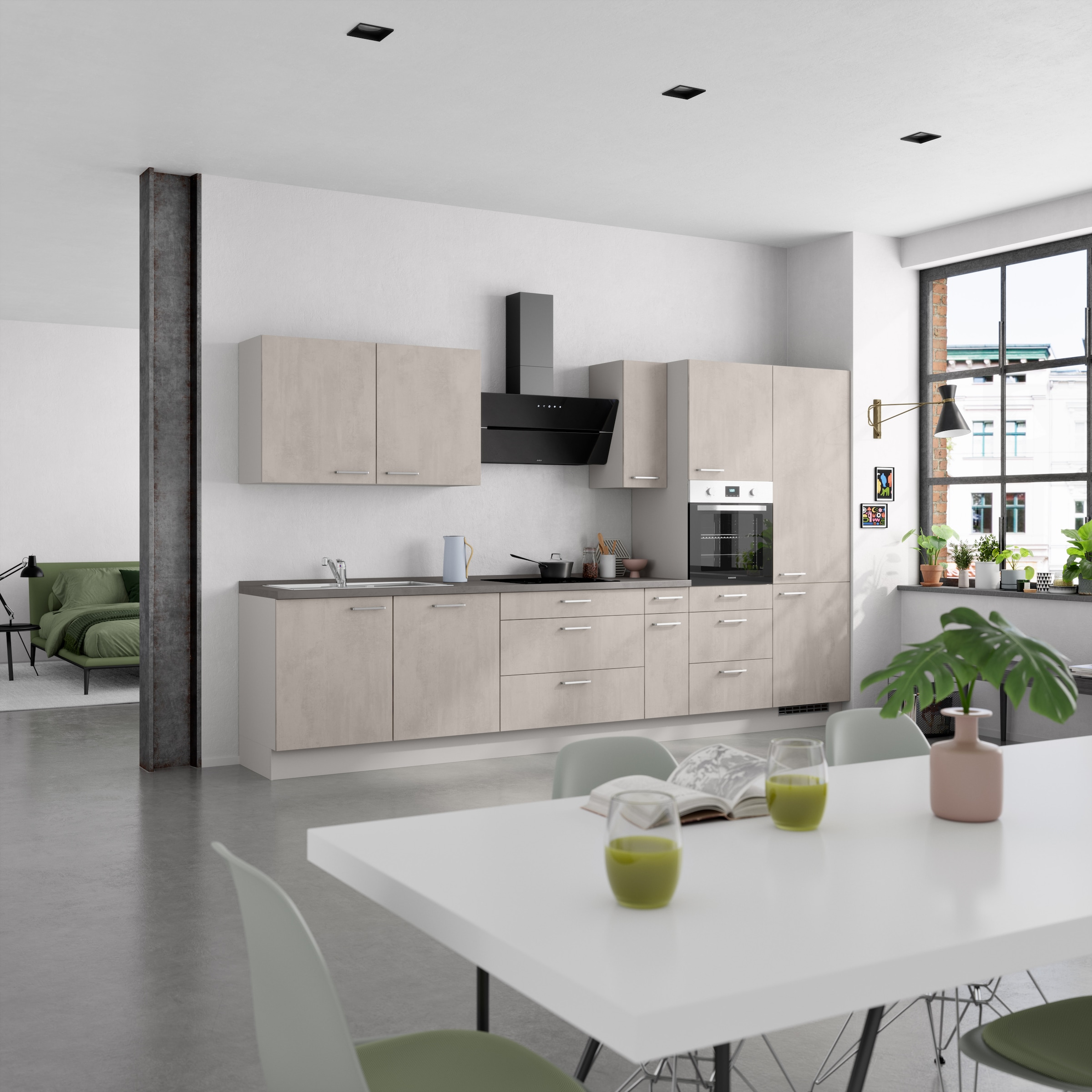 nobilia® Küchenzeile »"Riva II"«, vormontiert, Ausrichtung wählbar, Breite 360 cm, wahlw. mit E-Geräten