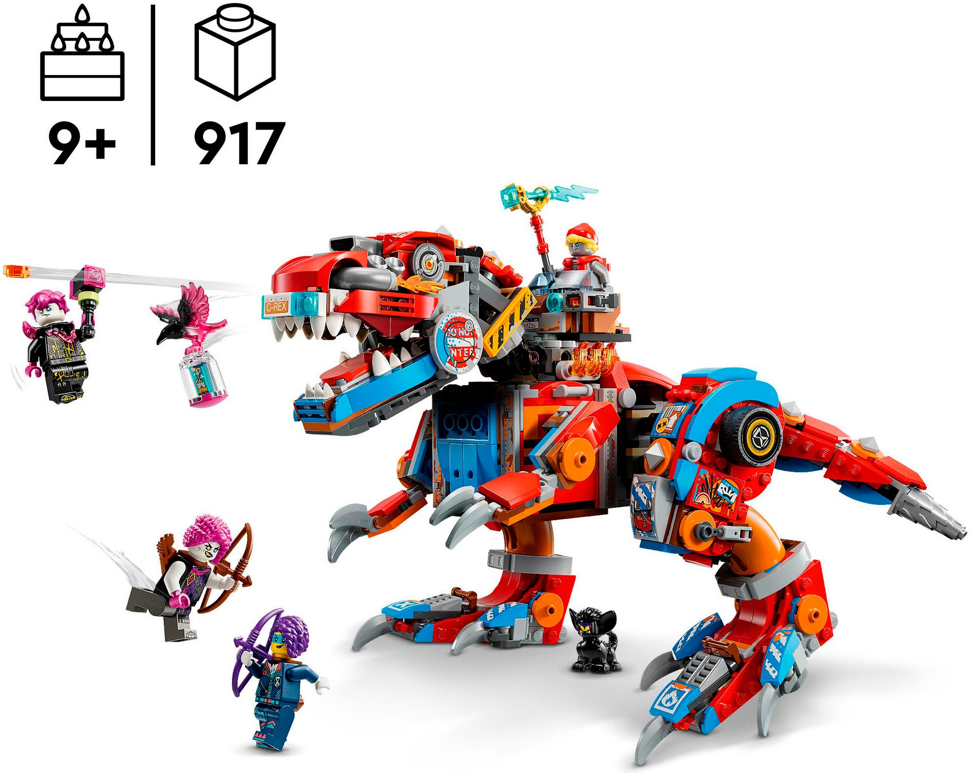 LEGO® Konstruktionsspielsteine »Coopers Dino-Mech C-Rex (71484), LEGO DREAMZzz«, (917 St.), Made in Europe