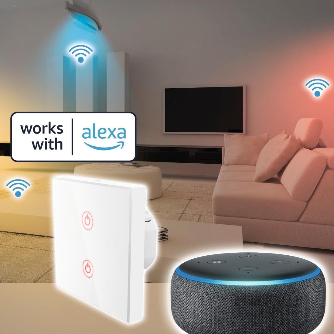 Xavax Smarter Lichtschalter »WiFi unterputz Wandschalter/Lichtschalter mit Alexa-/Google-Steuerung«