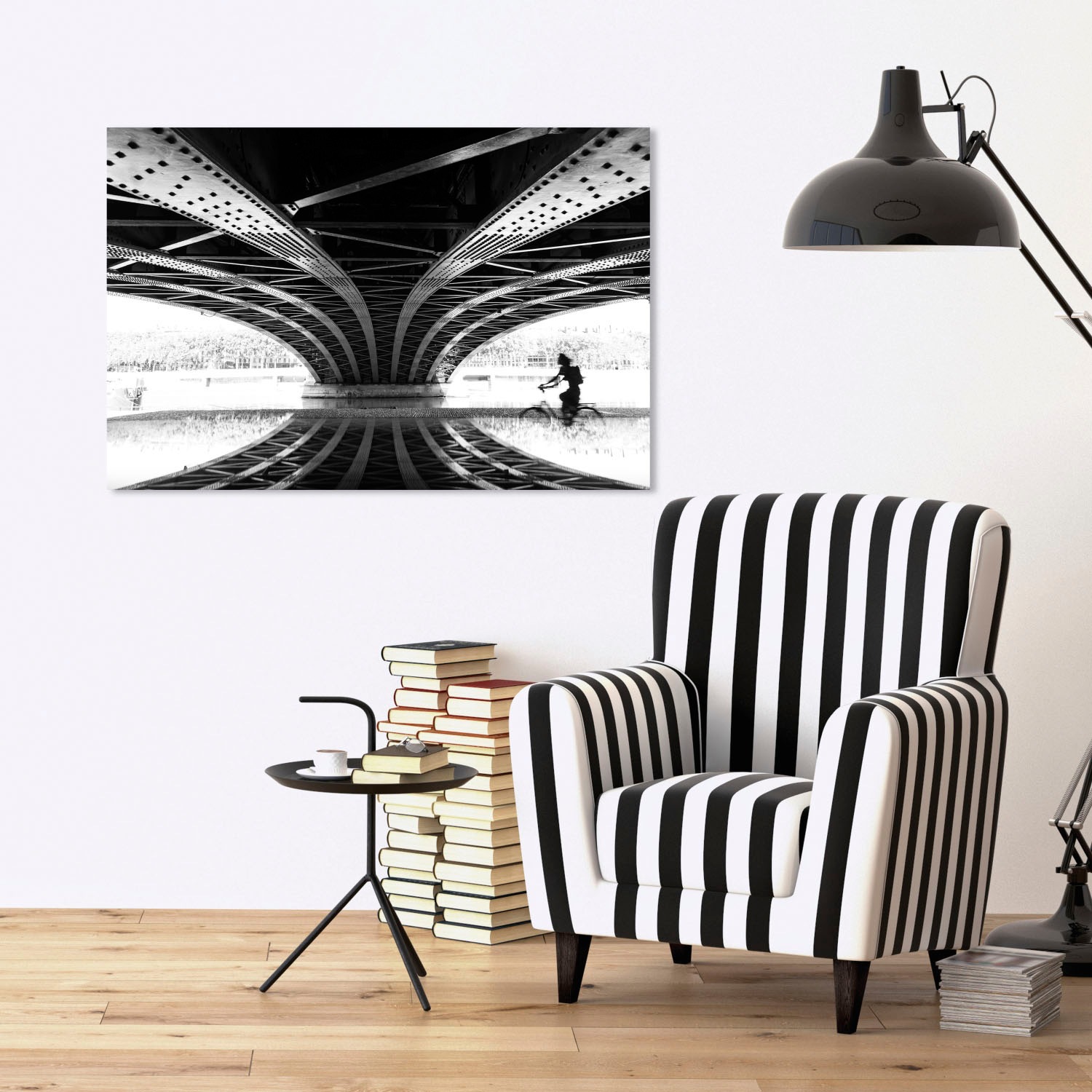 queence Acrylglasbild »Brücke«, Elemente der Architektur-Brücken-Schwarz-We günstig online kaufen