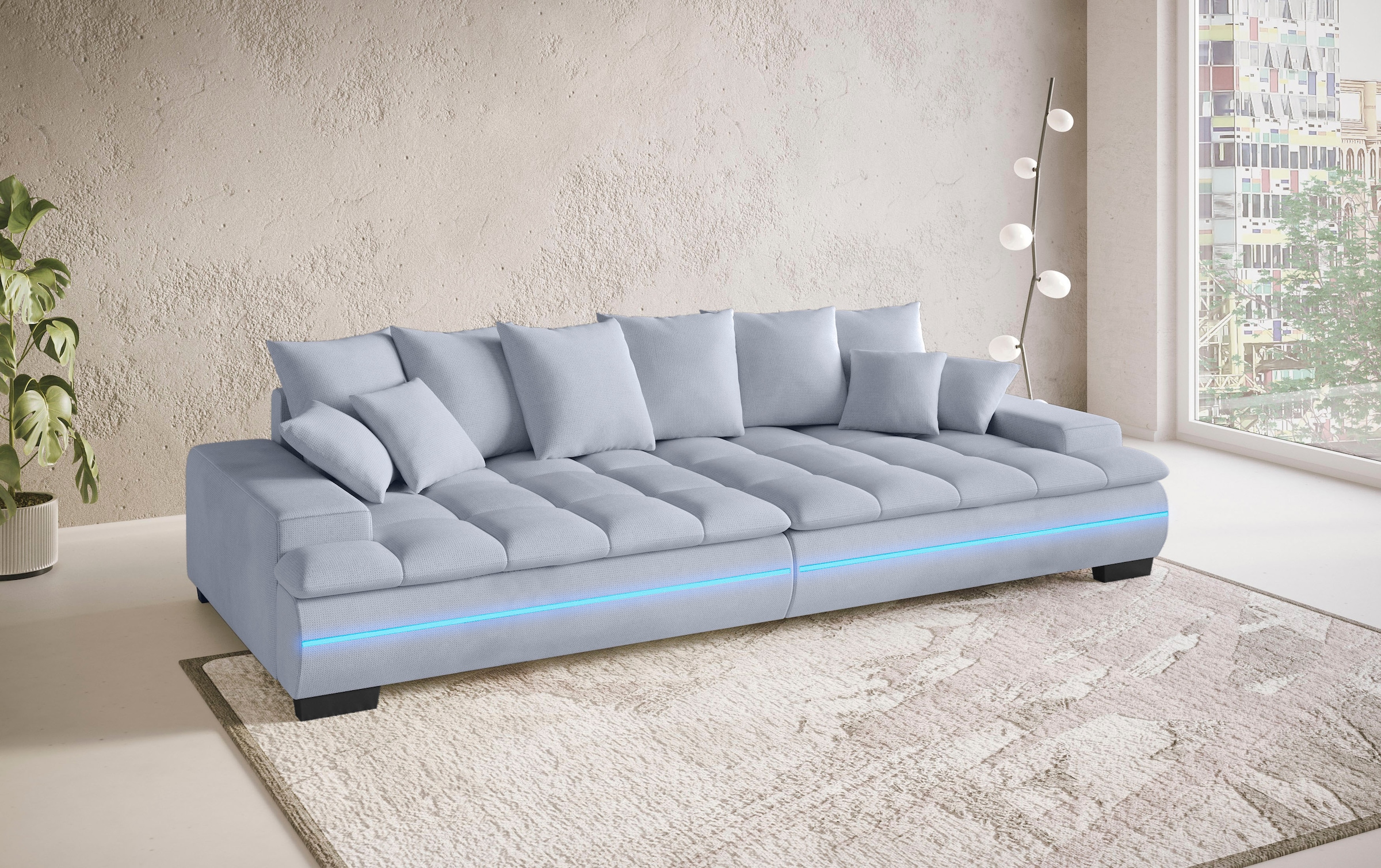 Mr. Couch Big-Sofa »Haiti II«, RGB-LED Beleuchtung, Kaltschaumpolsterung, bis 140 kg belastbar