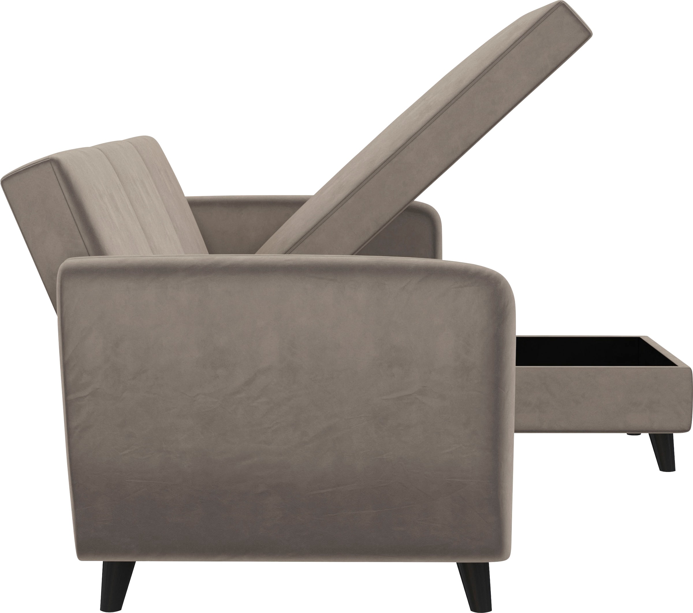 Dorel Home Ecksofa »Perry, L-Form,«, Rückenlehne, verschiedene Farbvarianten, Sitzhöhe 43 cm, Breite 219 cm