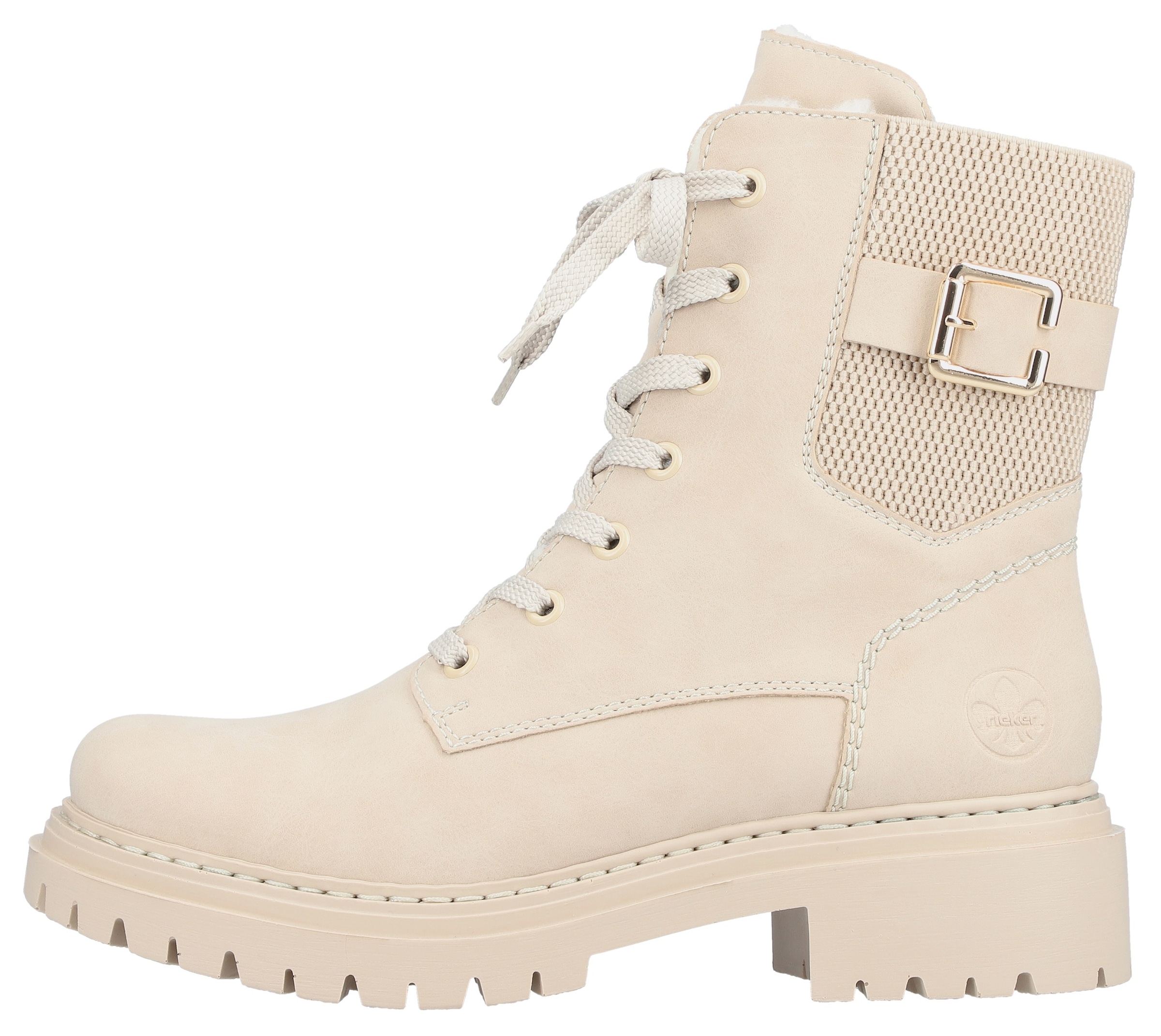 Rieker Winterstiefelette, Schnürstiefelette, Schnürboots, Profilsohle mit Stretch am Schaft