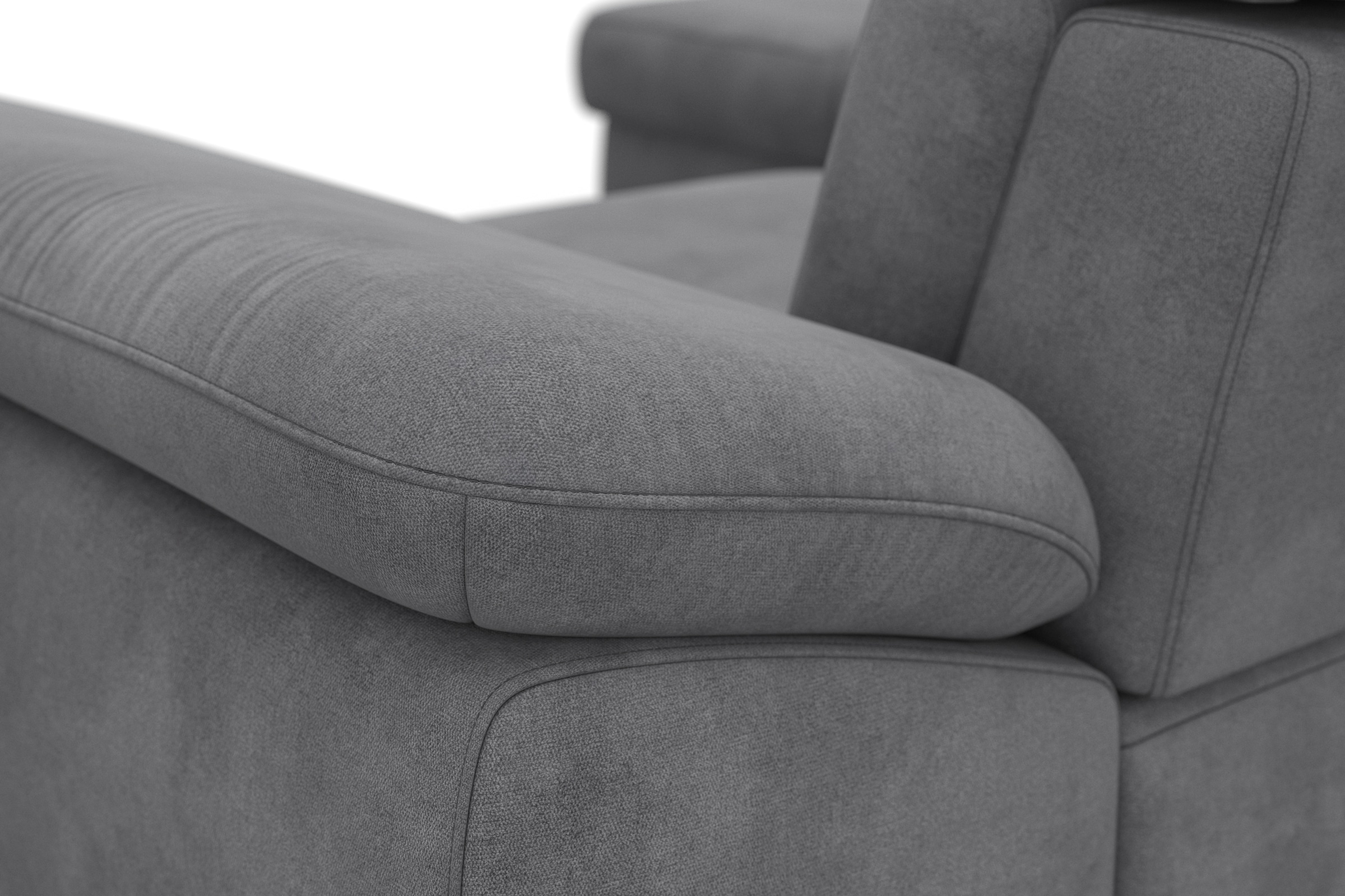 sit&more Ecksofa »Cabrio L-Form, mit Sitztiefenverstellung, Arm- und Kopfteilverstellung«, 3 Nierenkissen, Federkern, optional Bettfunktion und Stauraum