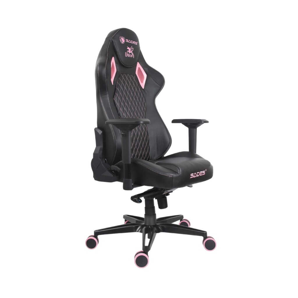 Sades Gaming-Stuhl »SADES Pegasus SA-AD5 Gaming Stuhl Büro-/Schreibtischstuhl schwarz/pink«, ergonomisch, Kunstleder