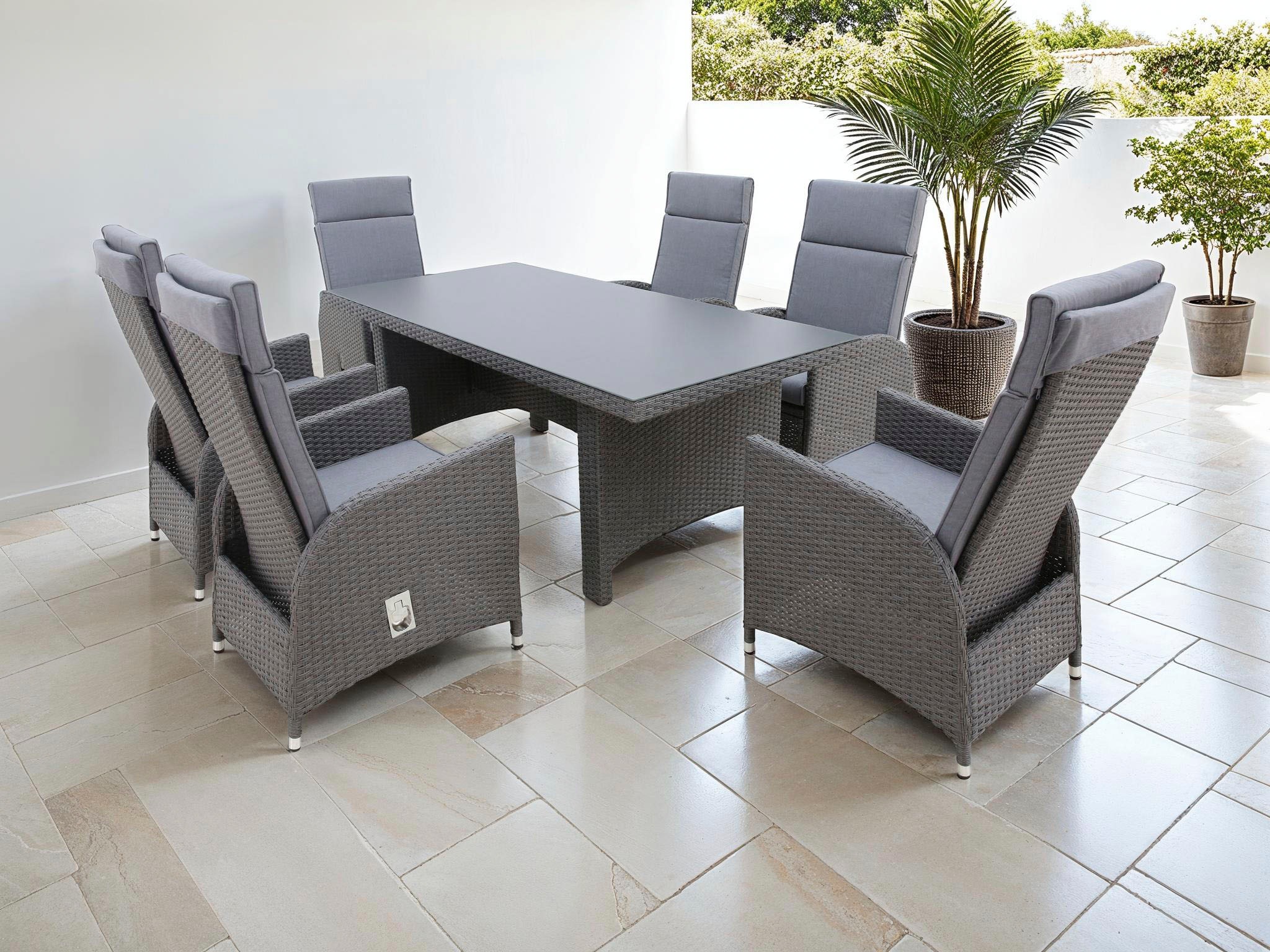 KONIFERA Garten-Essgruppe »»Newcastle«« Set, 6 Sessel, Rückenlehne verstell günstig online kaufen