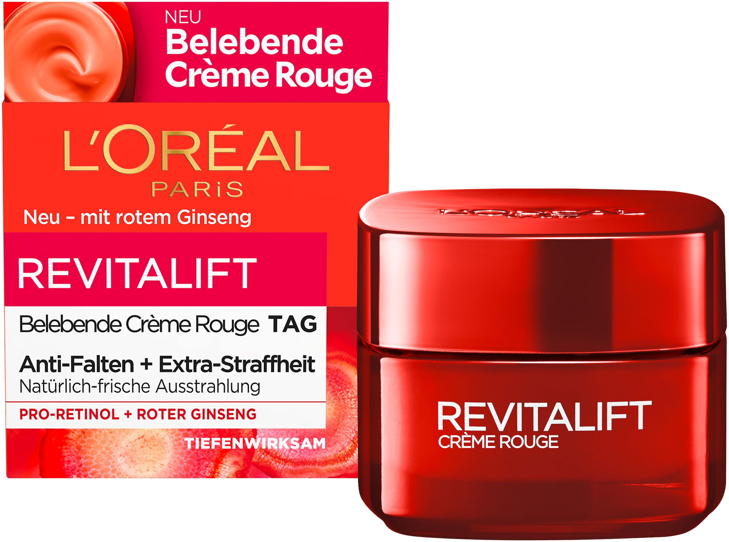 L'ORÉAL PARIS Tagescreme »REVITALIFT KLASSIK CRÈME ROUGE« bekämpft Anzeichen von Müdigkeit, mildert Falten, strafft die Haut
