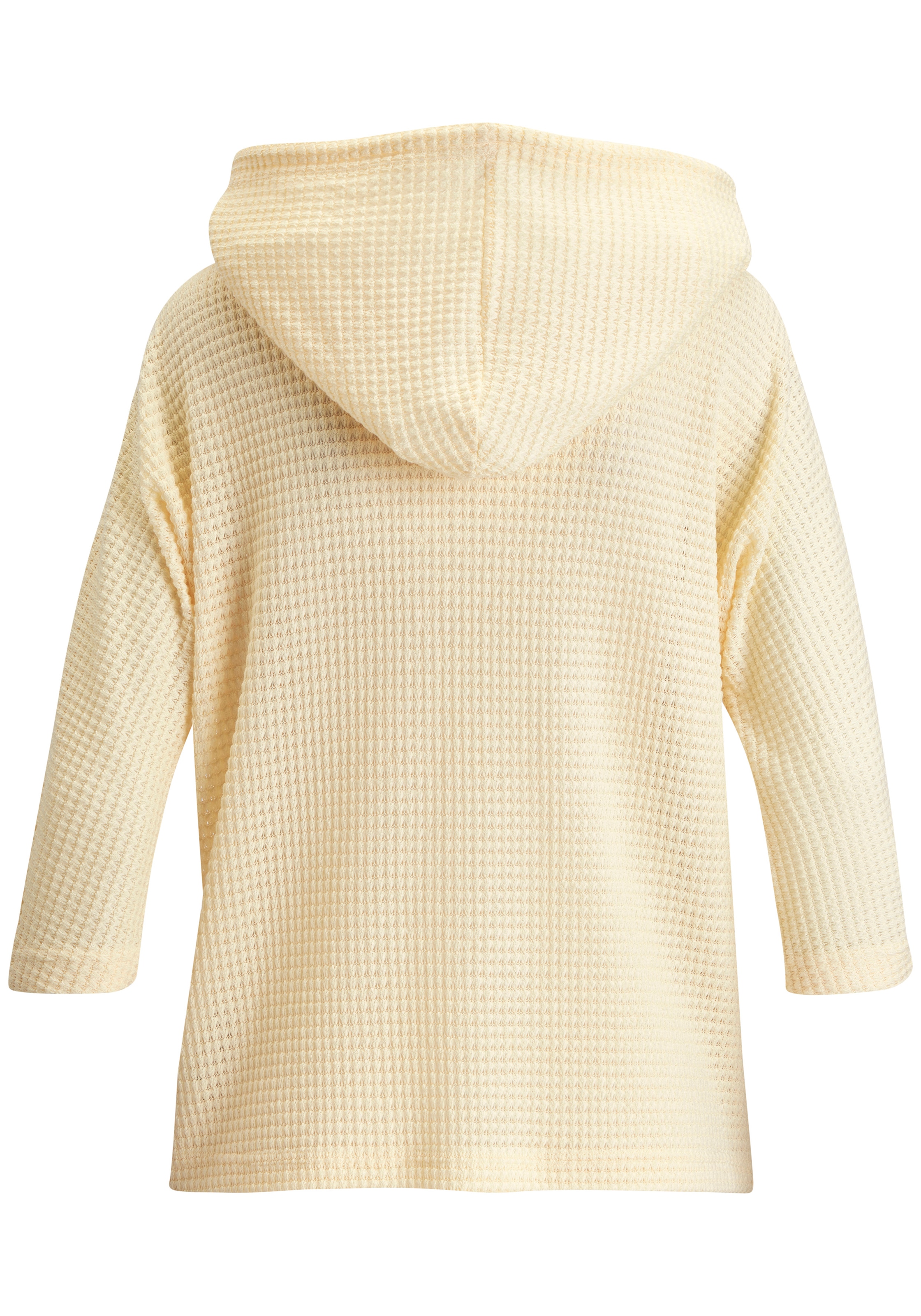 LASCANA Kapuzenshirt »aus Waffelstrick« mit Knopfleiste