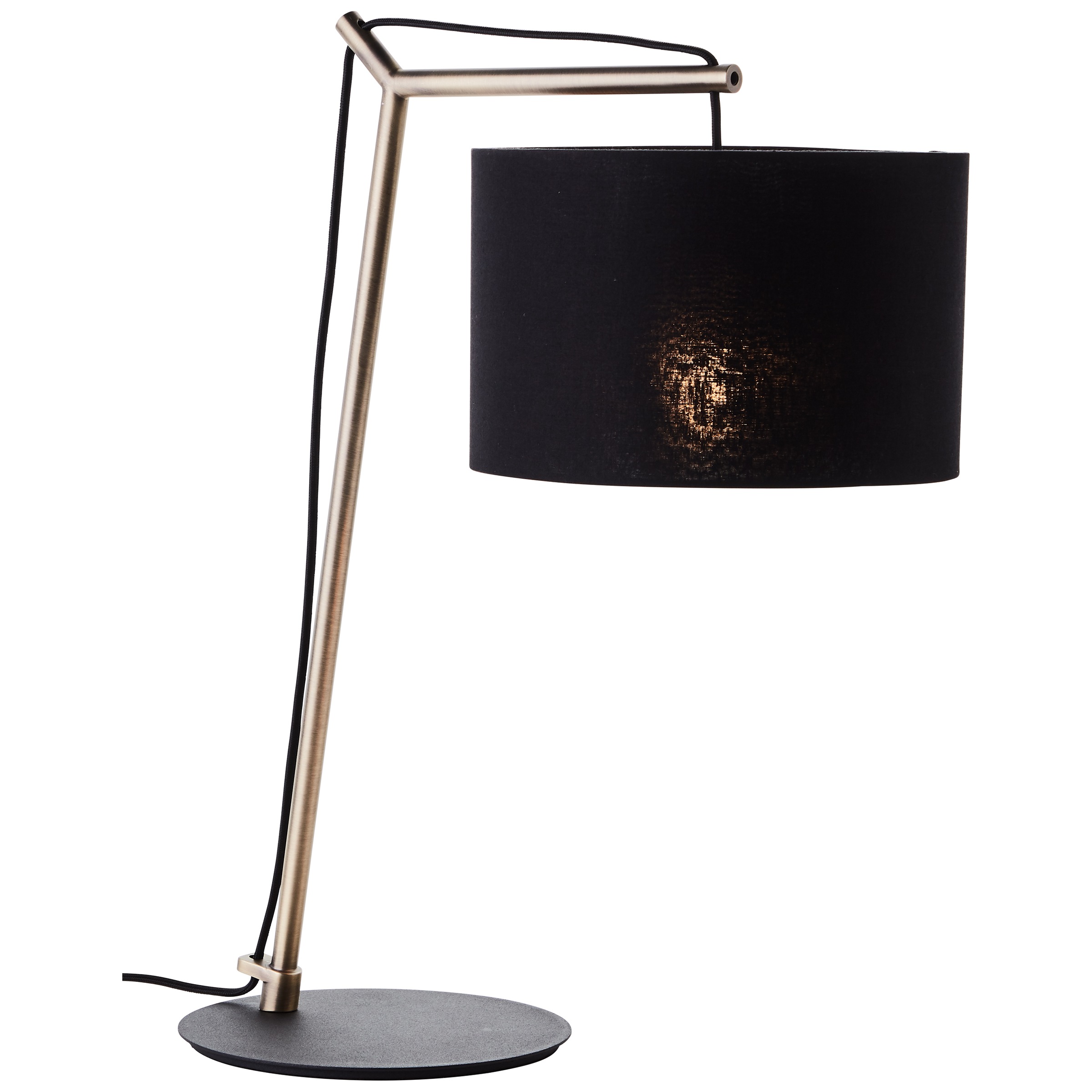 Brilliant Tischleuchte »Annice«, 1 flammig, Leuchtmittel E14 | ohne Leuchtmittel, Höhe 52 cm, E14, Metall/Textil, schwarz matt/messingfarben gebürstet