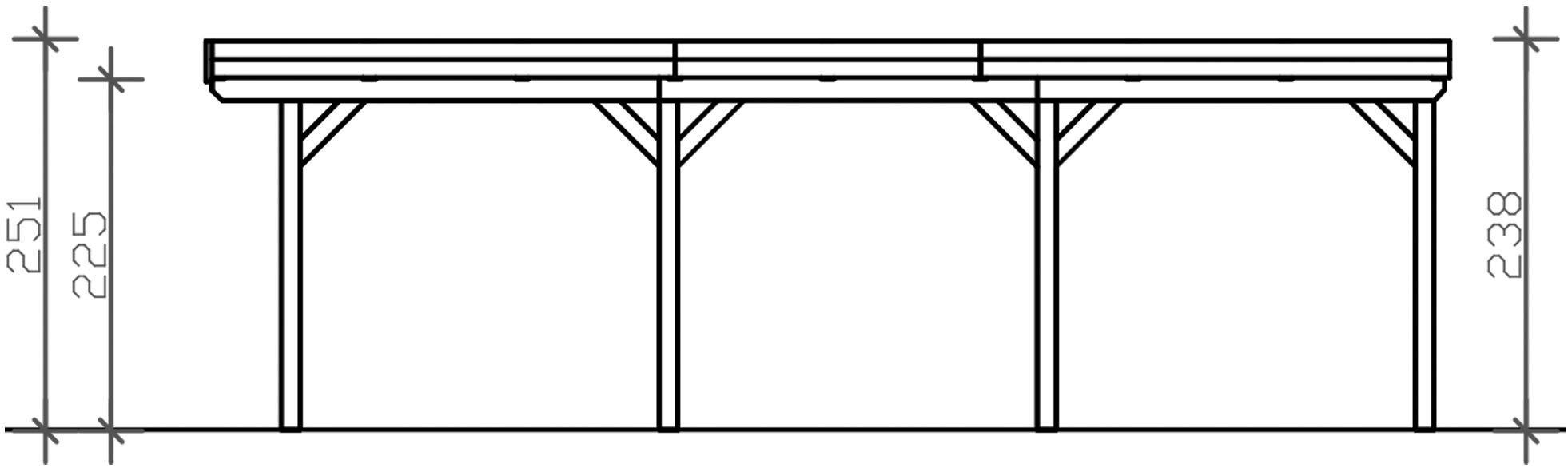 Skanholz Einzelcarport »Grunewald«, Holz, 395 cm, Anthrazit