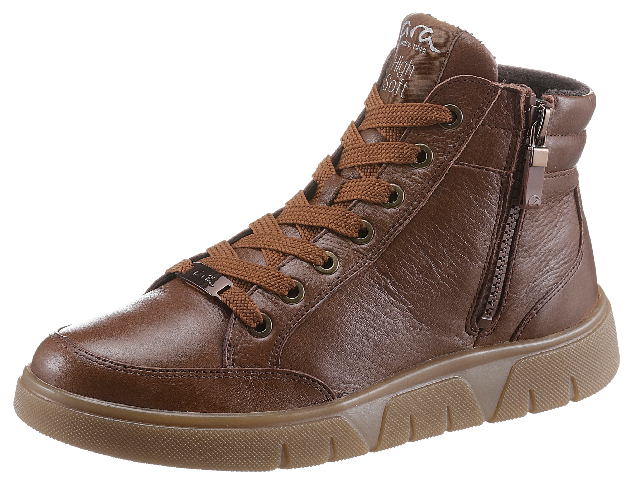 Schnürboots „ROM“, in Komfortweite G = weit, Gr. 7,5 (41), braun