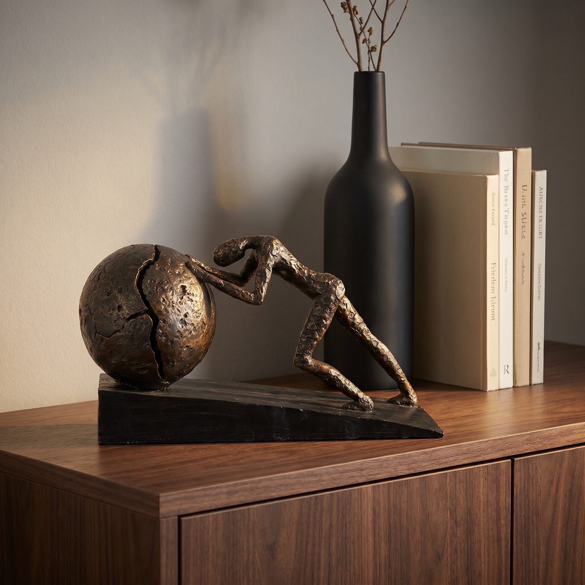 Casablanca by Gilde Dekofigur »Skulptur Heavy Ball« Dekoobjekt, Höhe 22 cm, mit Spruchanhänger, Wohnzimmer