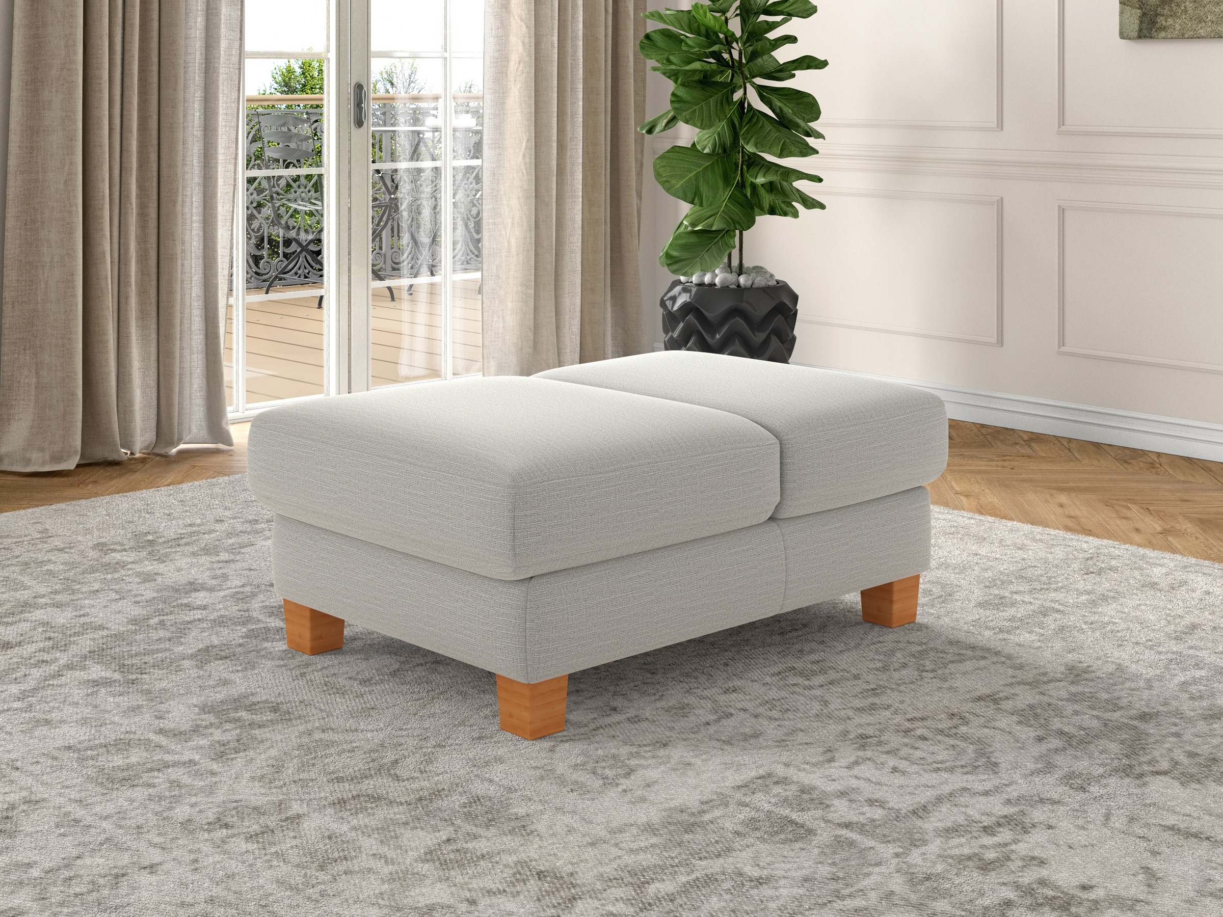 sit&more Polsterhocker »Dundee« mit Klappfunktion, Federkern und hochwertigen Massivholzfüßen