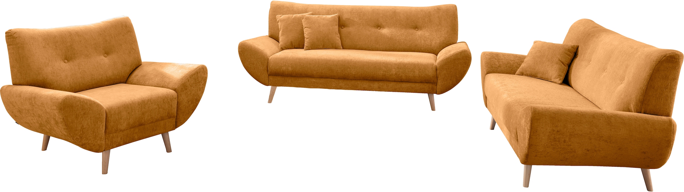 Home affaire 2-Sitzer »Basta komfortable Wellenunterfederung, Breite 174cm«