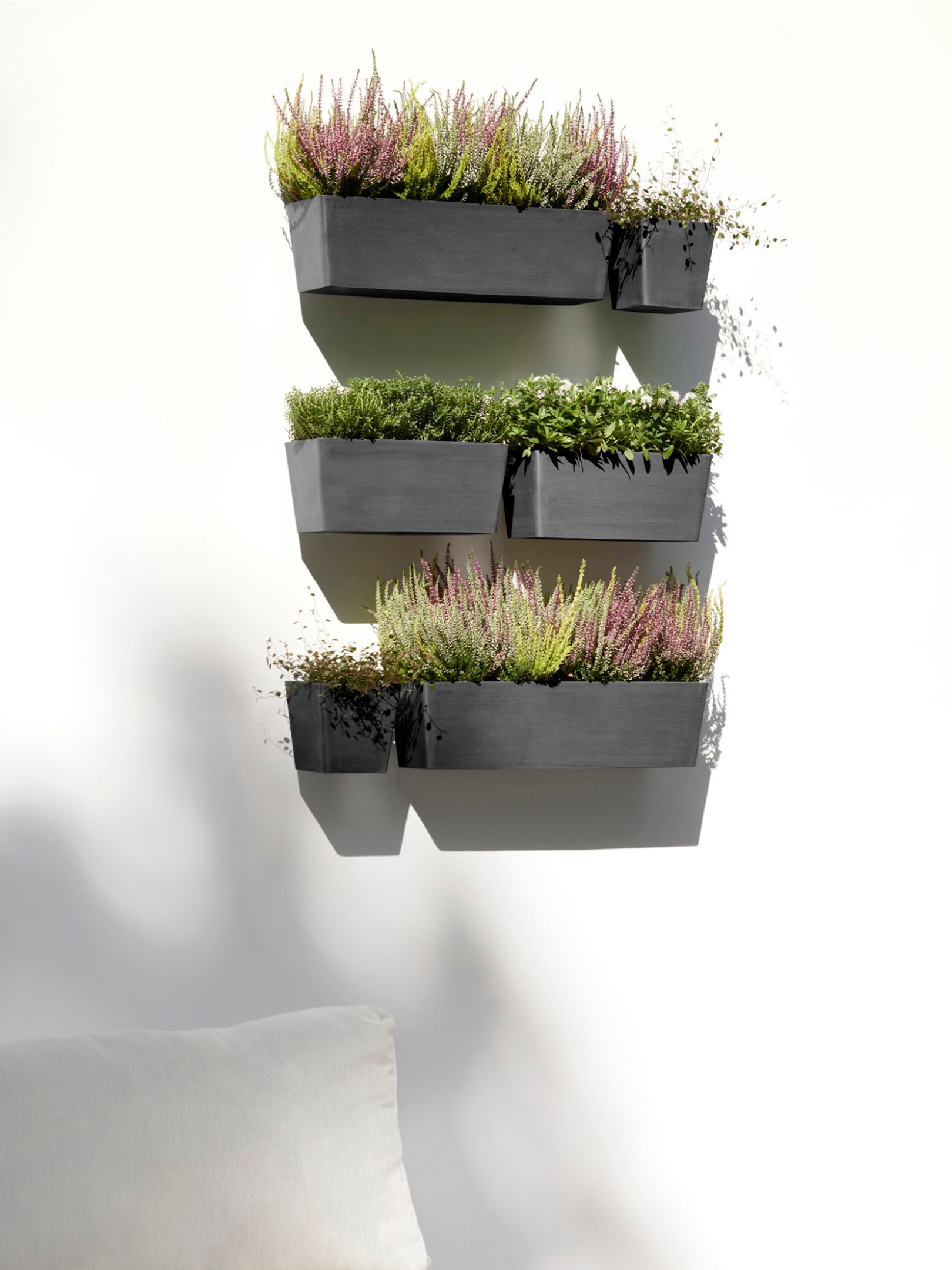 ECOPOTS Blumentopf »Manhattan Wall 15 Dunkelgrau«, für innen und außen: frostsicher, bruchsicher und lichtbeständig