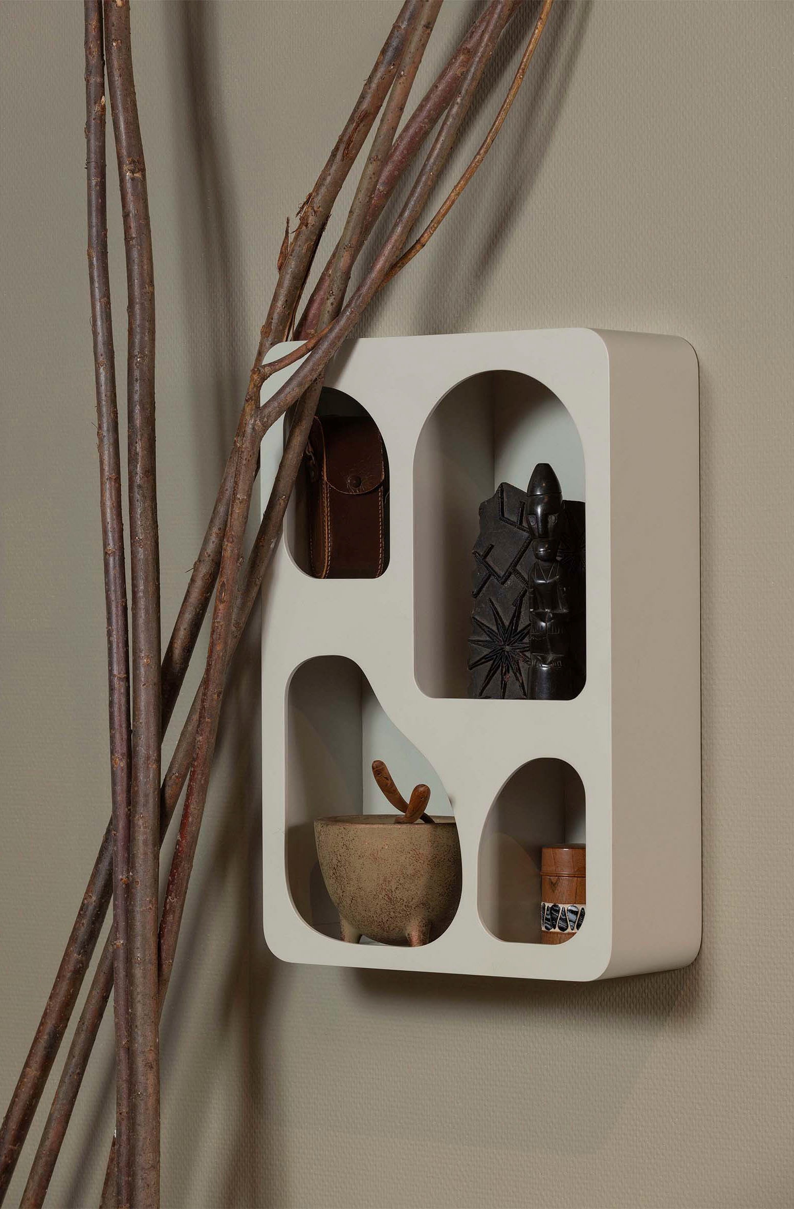 WOOOD Wandregal »Brisa Wandkastje Hout Mist« günstig online kaufen
