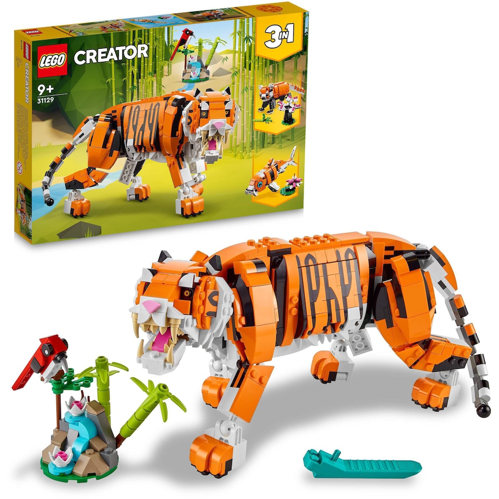 LEGO® Konstruktionsspielsteine »Majestätischer Tiger (31129), LEGO® Creator 3in1«, (755 St.)