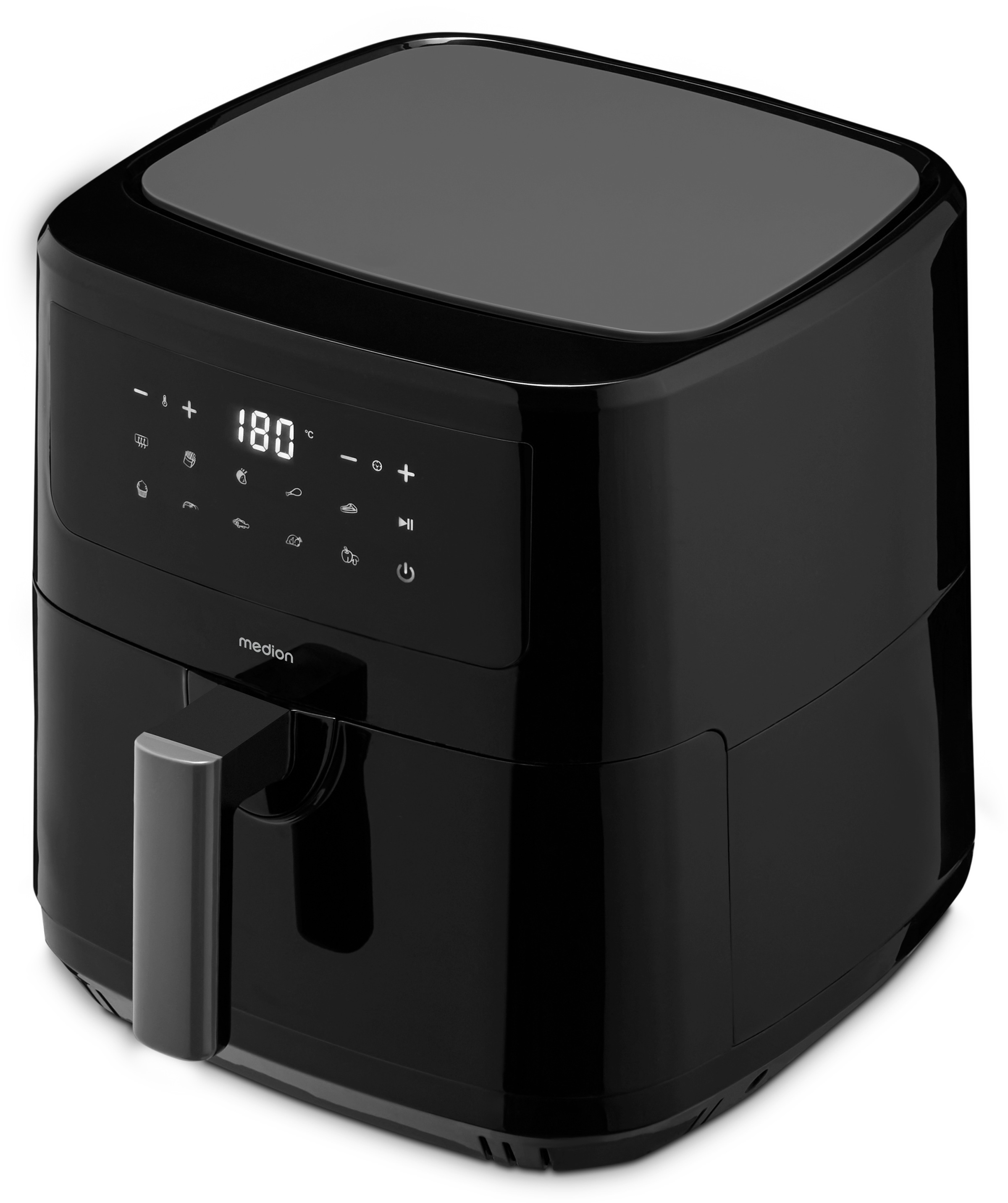 Medion® Heißluftfritteuse »P10 XL (MD 11750), 6,8 L Korbvolumen, 9 Automatikprogramme, Vorheizen«, 2000 W, Fassungsvermögen 6,8 l, Temperatur einstellbar 50 - 200 °C, ILAG Beschichtung, Timer