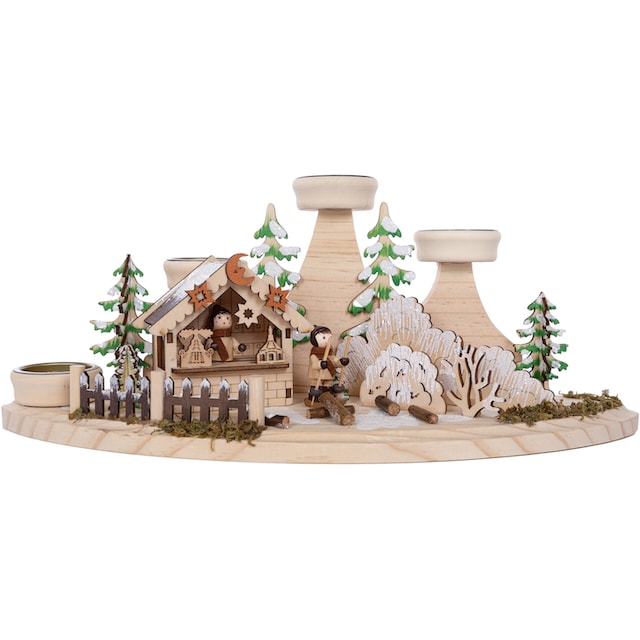 Myflair Möbel & Accessoires Teelichthalter »Weihnachtsdeko«, (1 St.),  Winterlandschaft aus Holz online bestellen