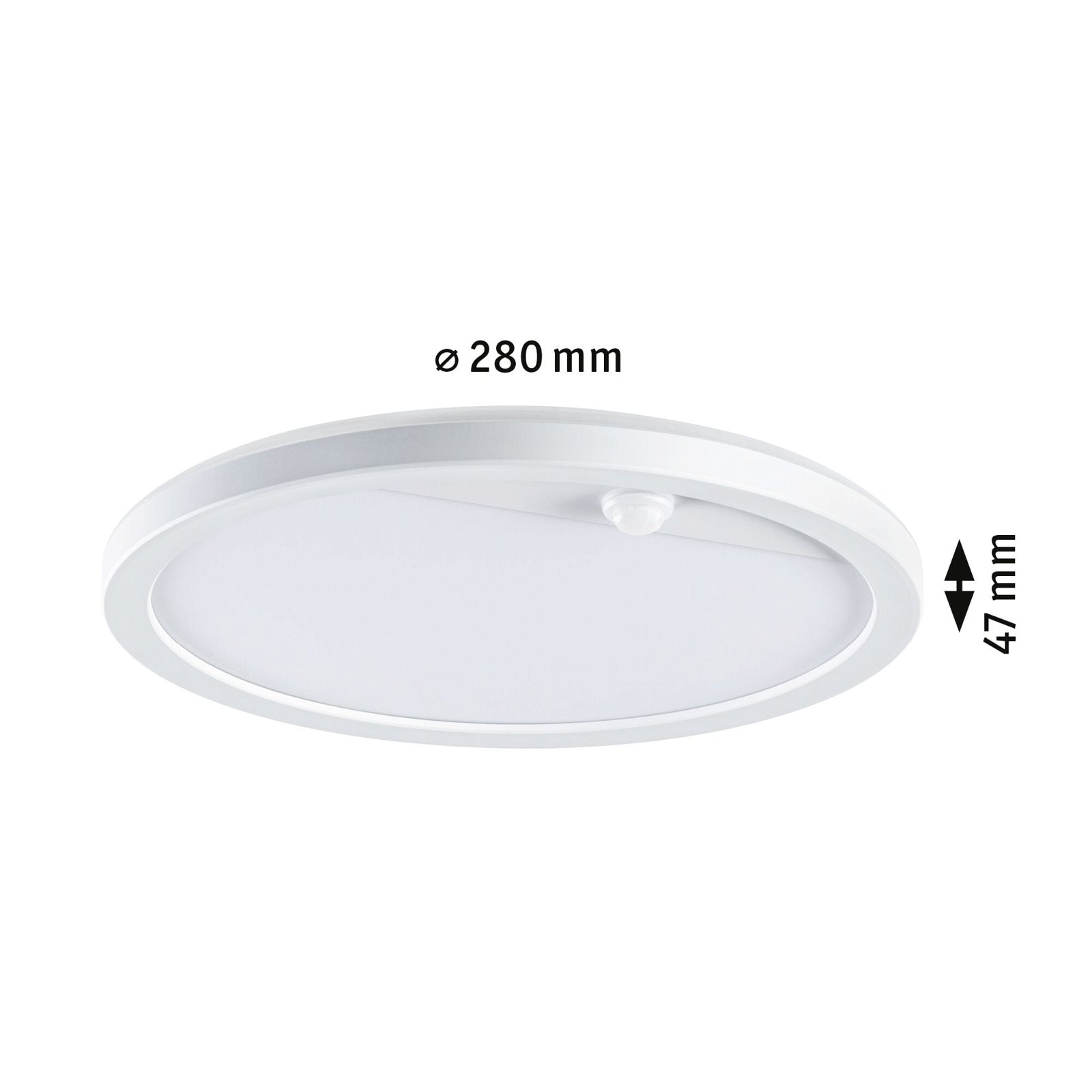 Paulmann LED Außen-Wandleuchte »Außenpanel Lamina rund 280mm 3000K 14,5W 1200lm 230V Kunststoff«, 1 flammig, Backlight Bewegungsmelder seewasserresistent IP44 1200lm
