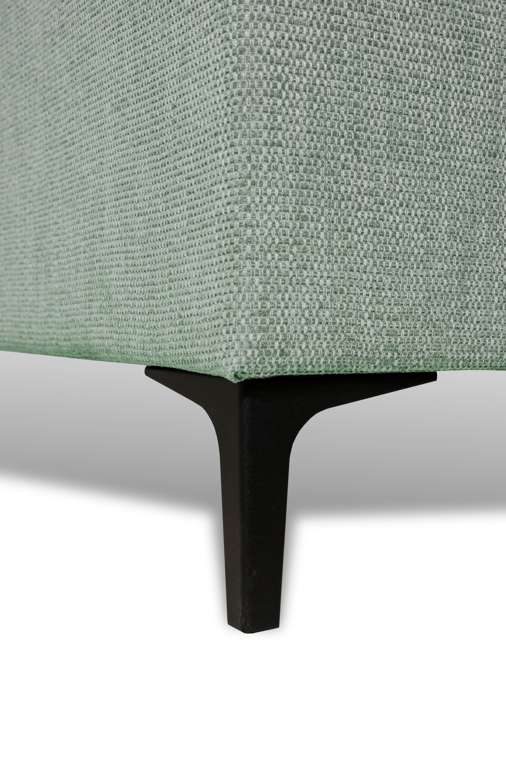 Places of Style Wohnlandschaft »XXL Sofa Oland, Struktur, Flachgewebe, Luxus-Microfaser, Boucle«, U-Form, 342 cm, Wellenunterfederung, Skandi-Design, Metallfüße