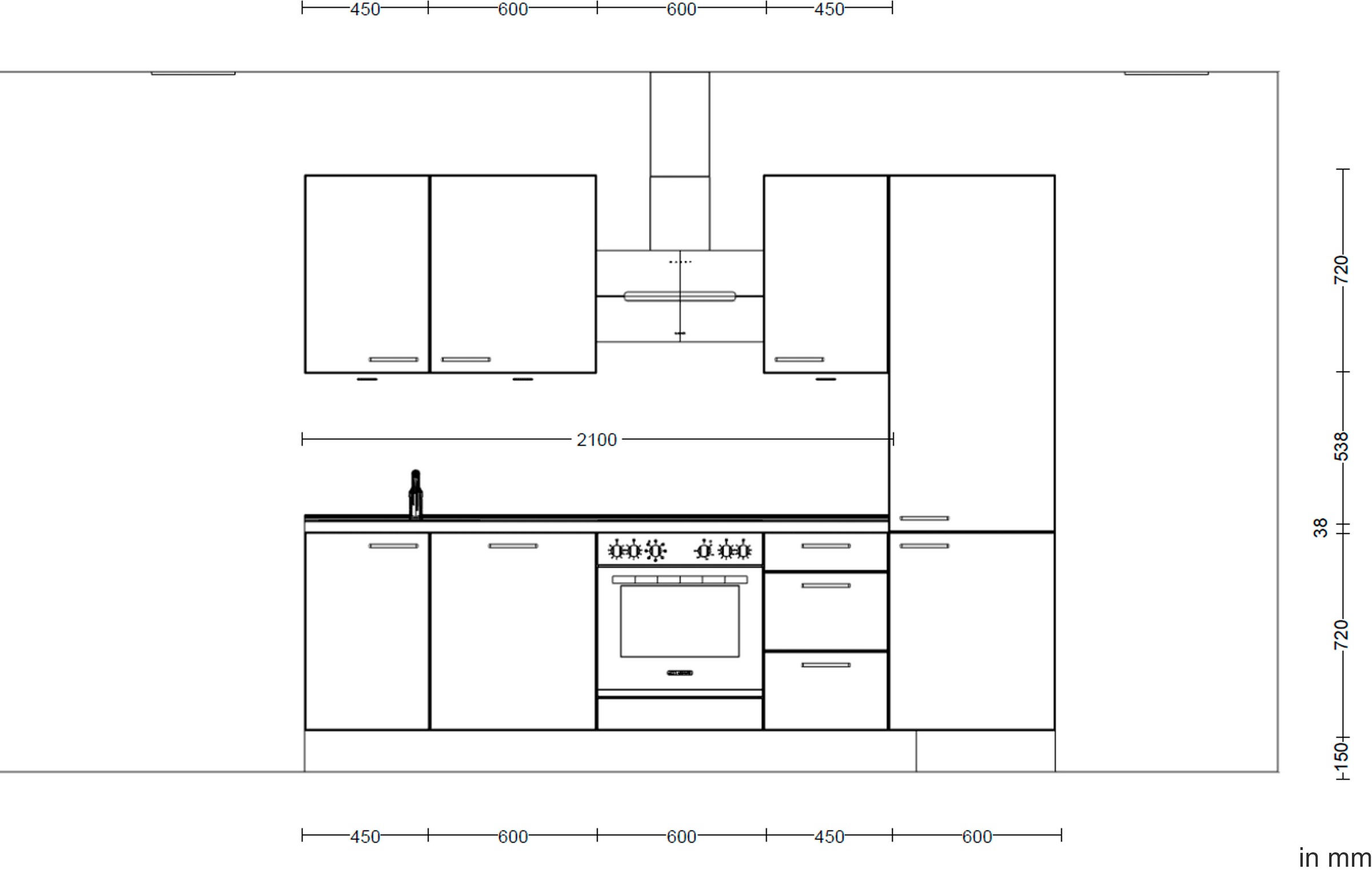 nobilia® Küchenzeile »"Structura II"«, vormontiert, Ausrichtung wählbar, Breite 270 cm, wahlw. mit E-Geräten
