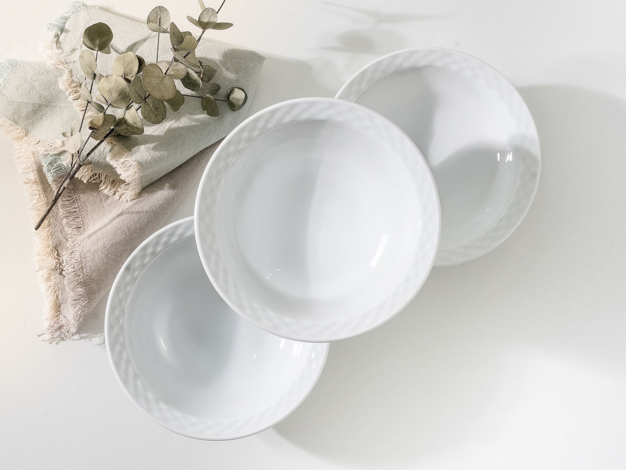 CreaTable Müslischale »Polo, Schalen-Set, 6-tlg.« 6 aus Porzellan Europäische Spitzenqualität, Manufakturstil, Ausdrucksstarkes Relief