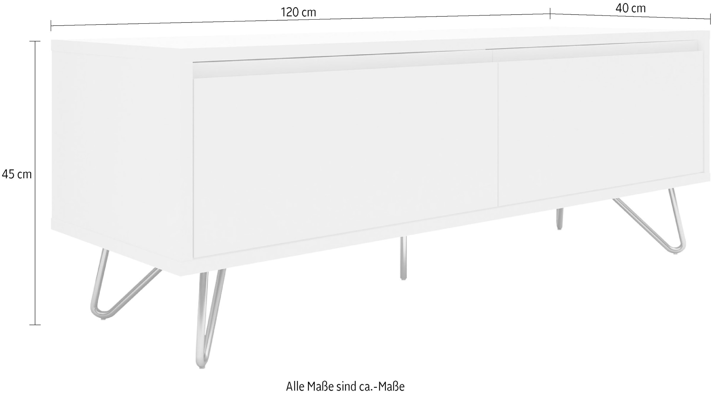 SalesFever Lowboard, Kommode mit Klappendämpfe, Hairpin Beinen