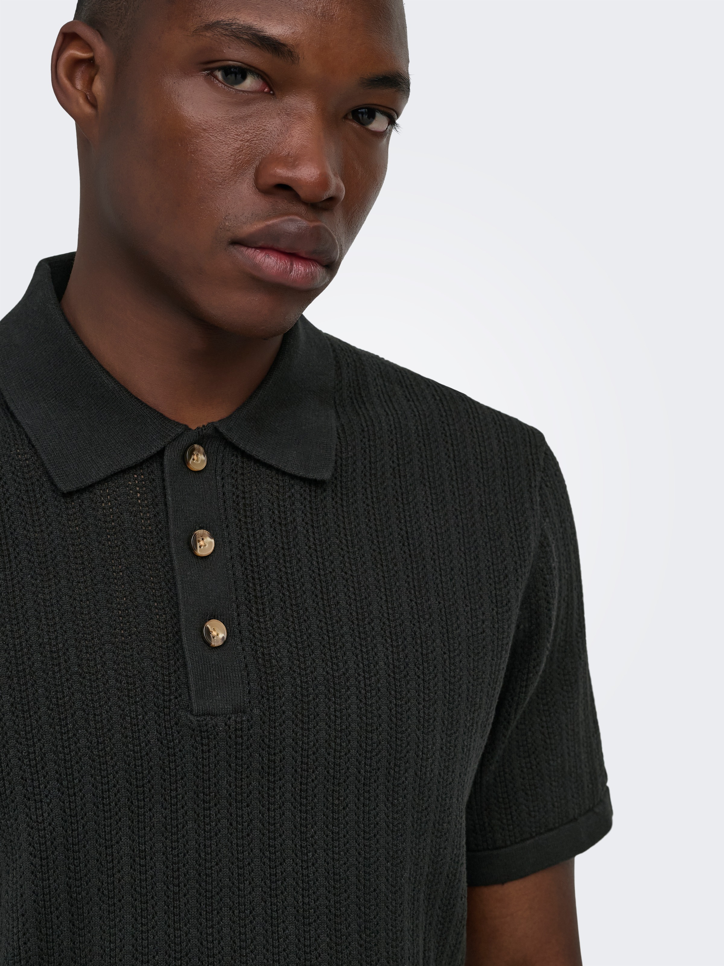 ONLY & SONS Polokragenpullover »ONSMOON REG 12 SS POLO KNIT NOOS« Baumwollmischung, normal geschnitten