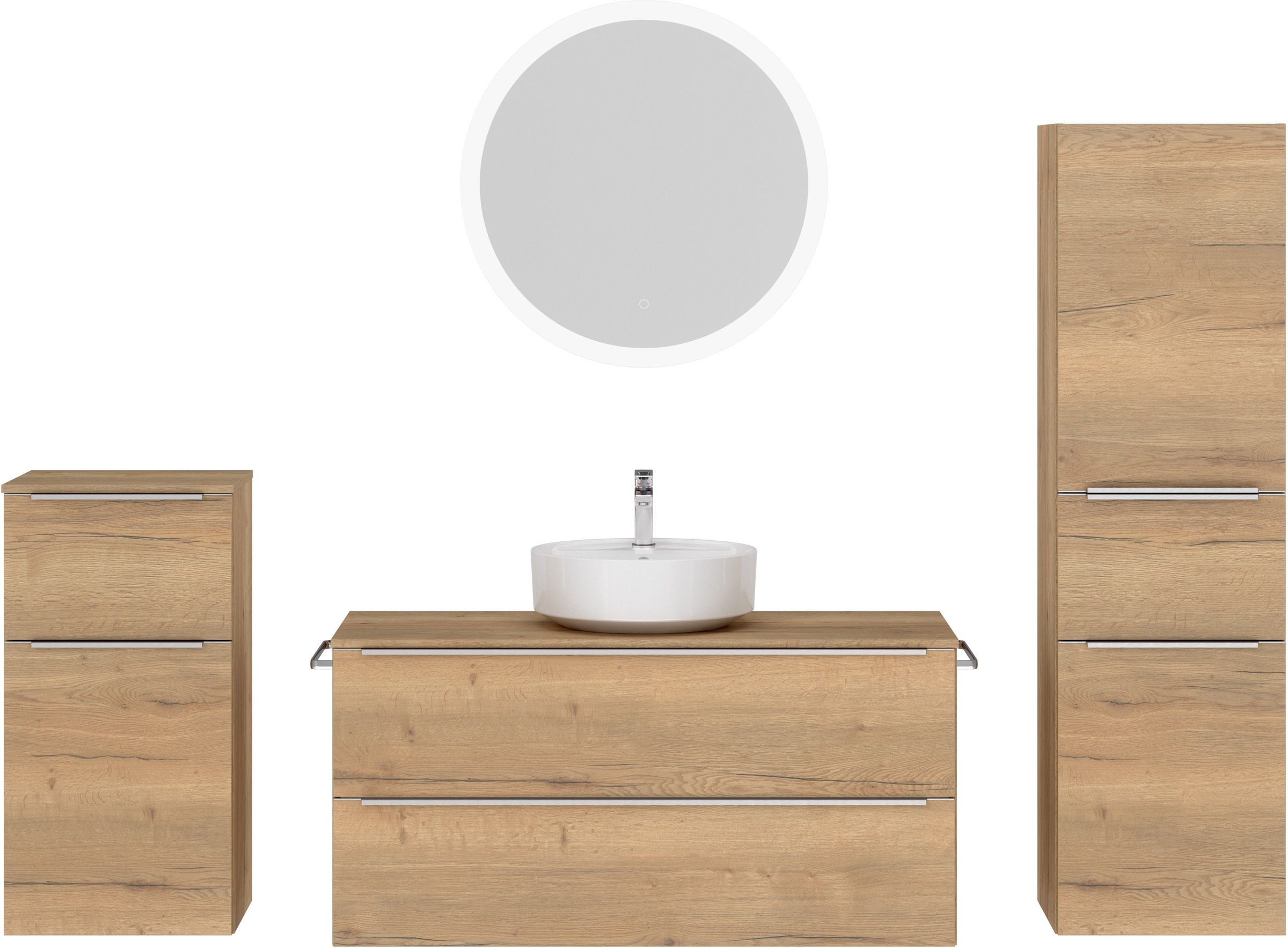 nobilia® Badmöbel-Set »Alvene« vormontiert, mit Soft-Close, 4 Stk. tlg. günstig online kaufen