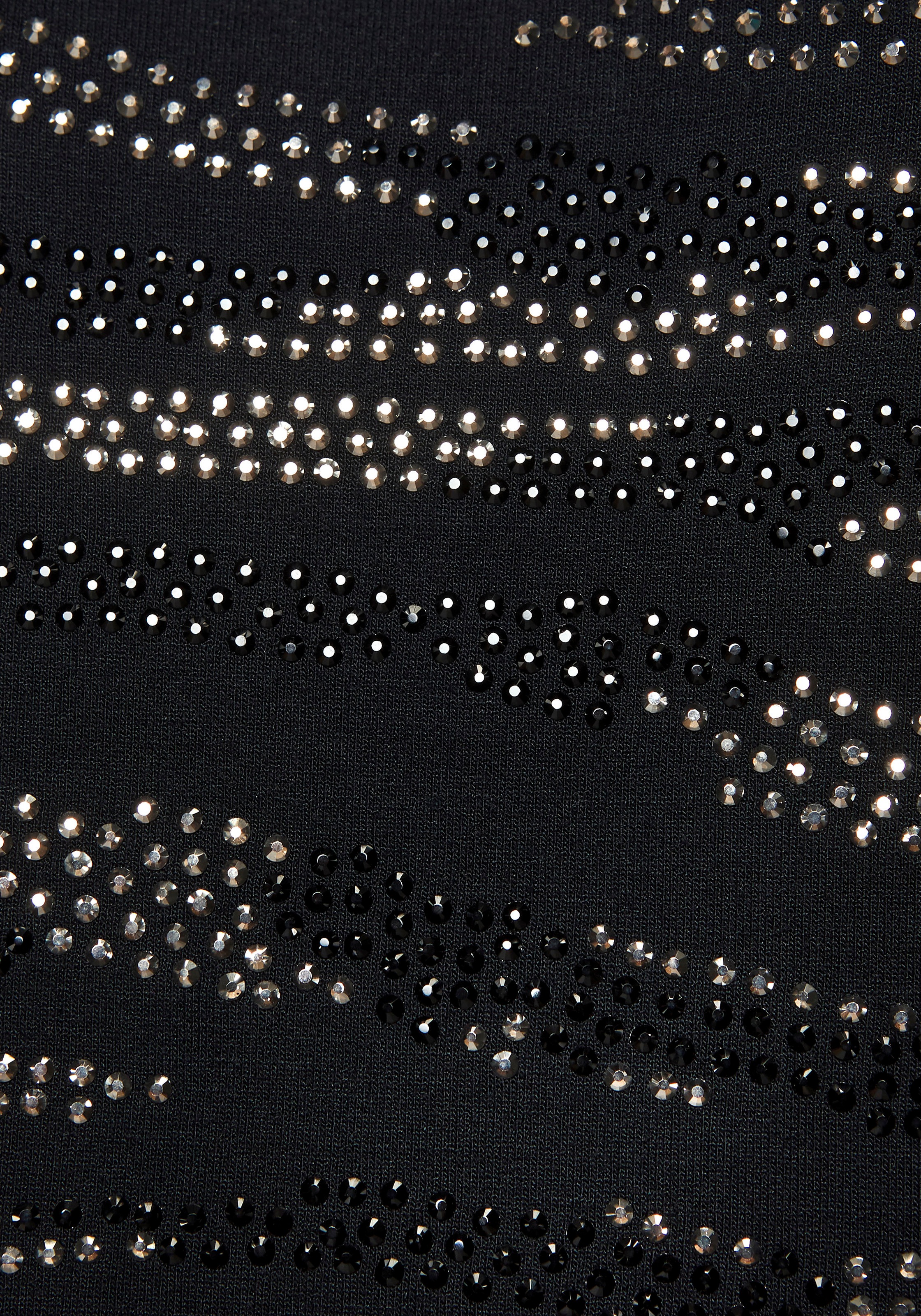 LASCANA Rundhalsshirt »mit Strass-Dessin«, aus hochwertiger French Terry-Qualität aus Viskose