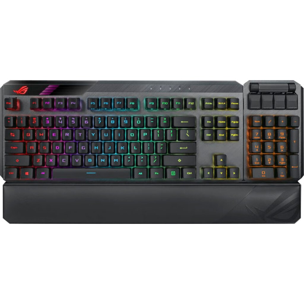 Asus Gaming-Tastatur »ROG Claymore II«, (Multimedia-Tasten-Handgelenkauflage-Funktionstasten-Lautstärkeregler-Ziffernblock)