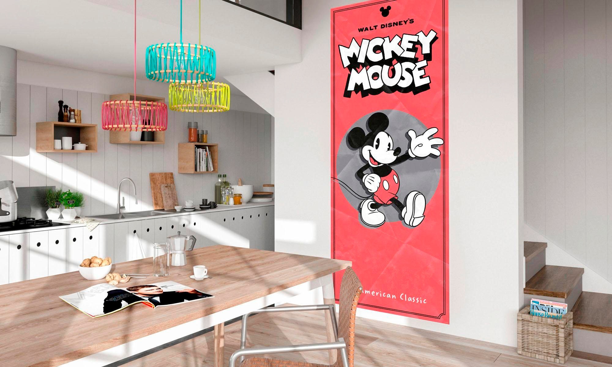 Komar Vliestapete »Digitaldruck Vlies - Mickey - American Classic - Größe 100 x 250 cm«, bedruckt, Kinderzimmer