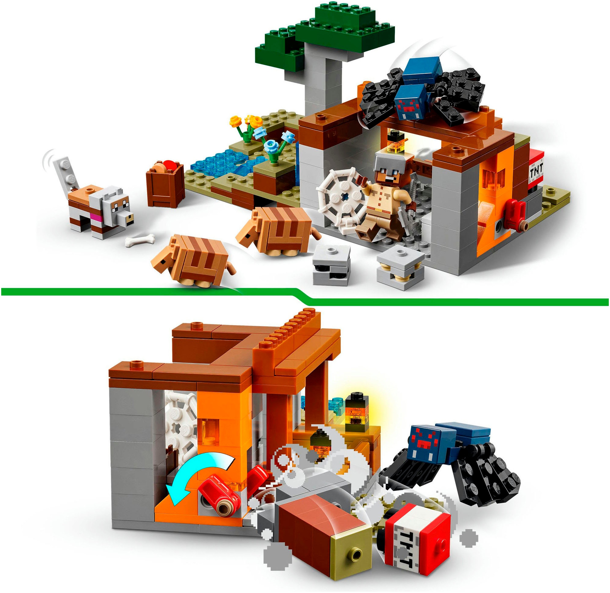 LEGO® Konstruktionsspielsteine »Die Expedition zur Gürteltiermine (21269), LEGO Minecraft«, (247 St.), Made in Europe