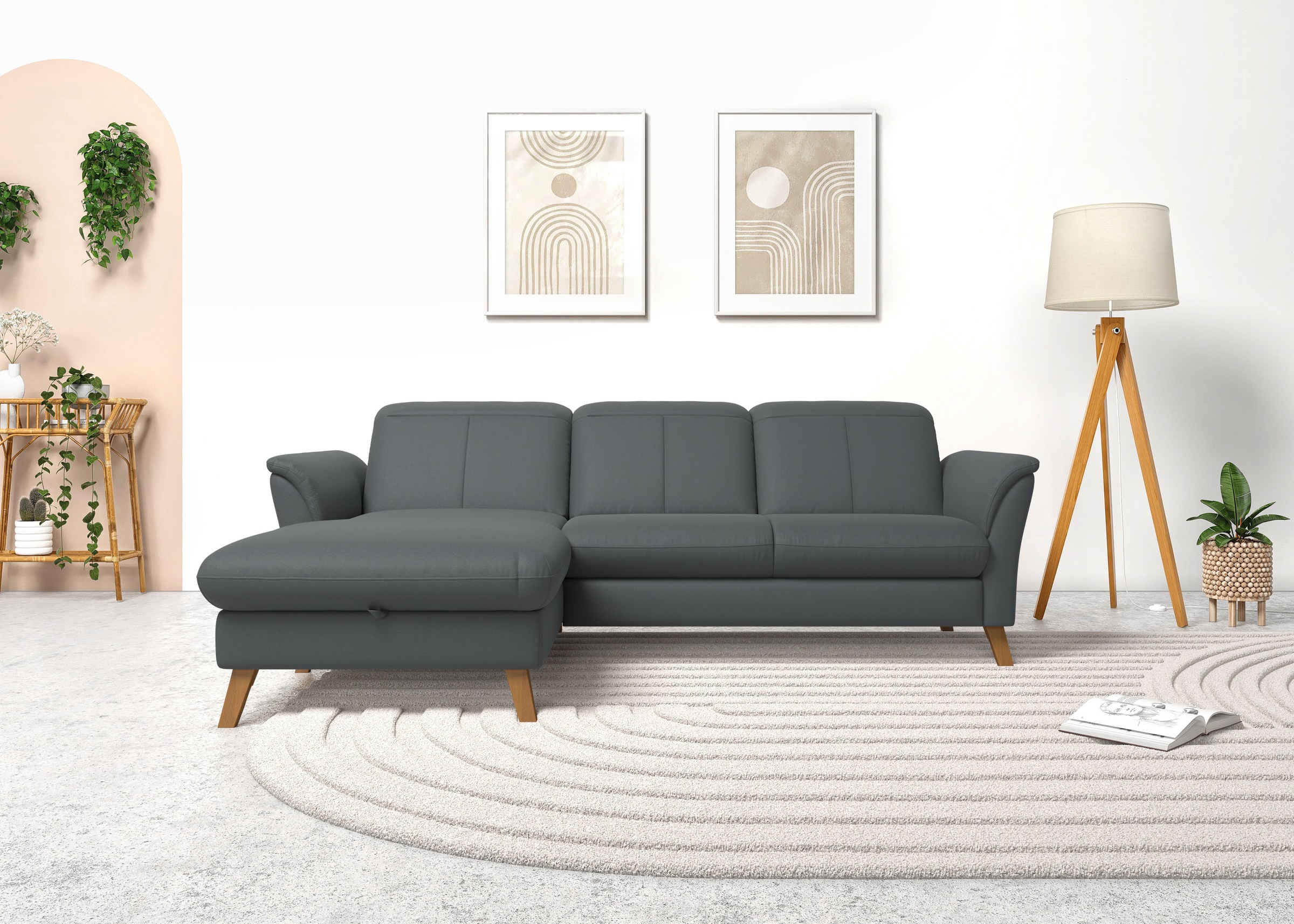 sit&more Ecksofa »Romero L-Form«, wahlweise mit oder ohne Relax-Funktion, Bettfunktion, Bettkasten