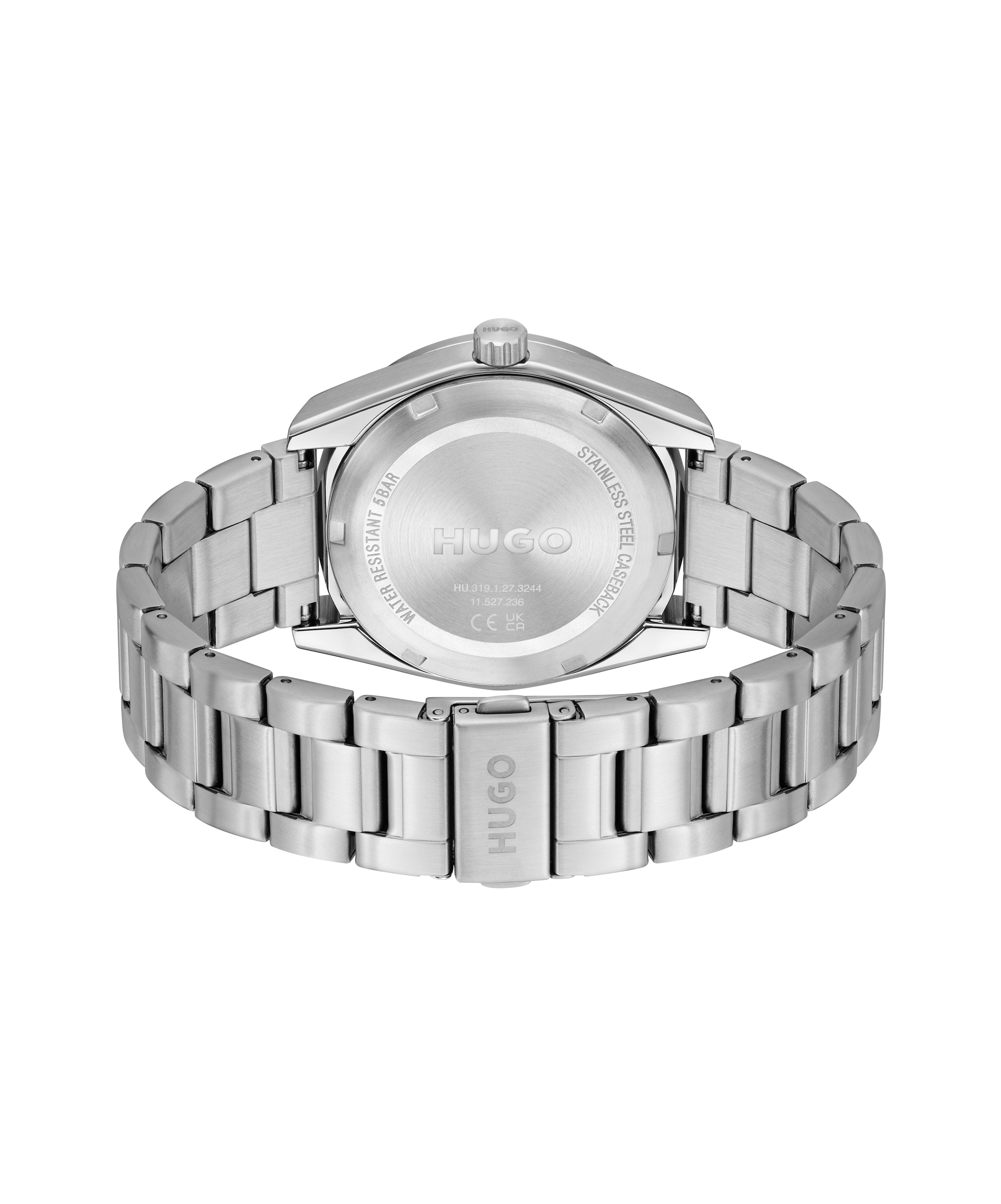 HUGO Multifunktionsuhr »#BRIGHT SPORT«, Quarzuhr, Armbanduhr, Herrenuhr, Edelstahlarmband, analog