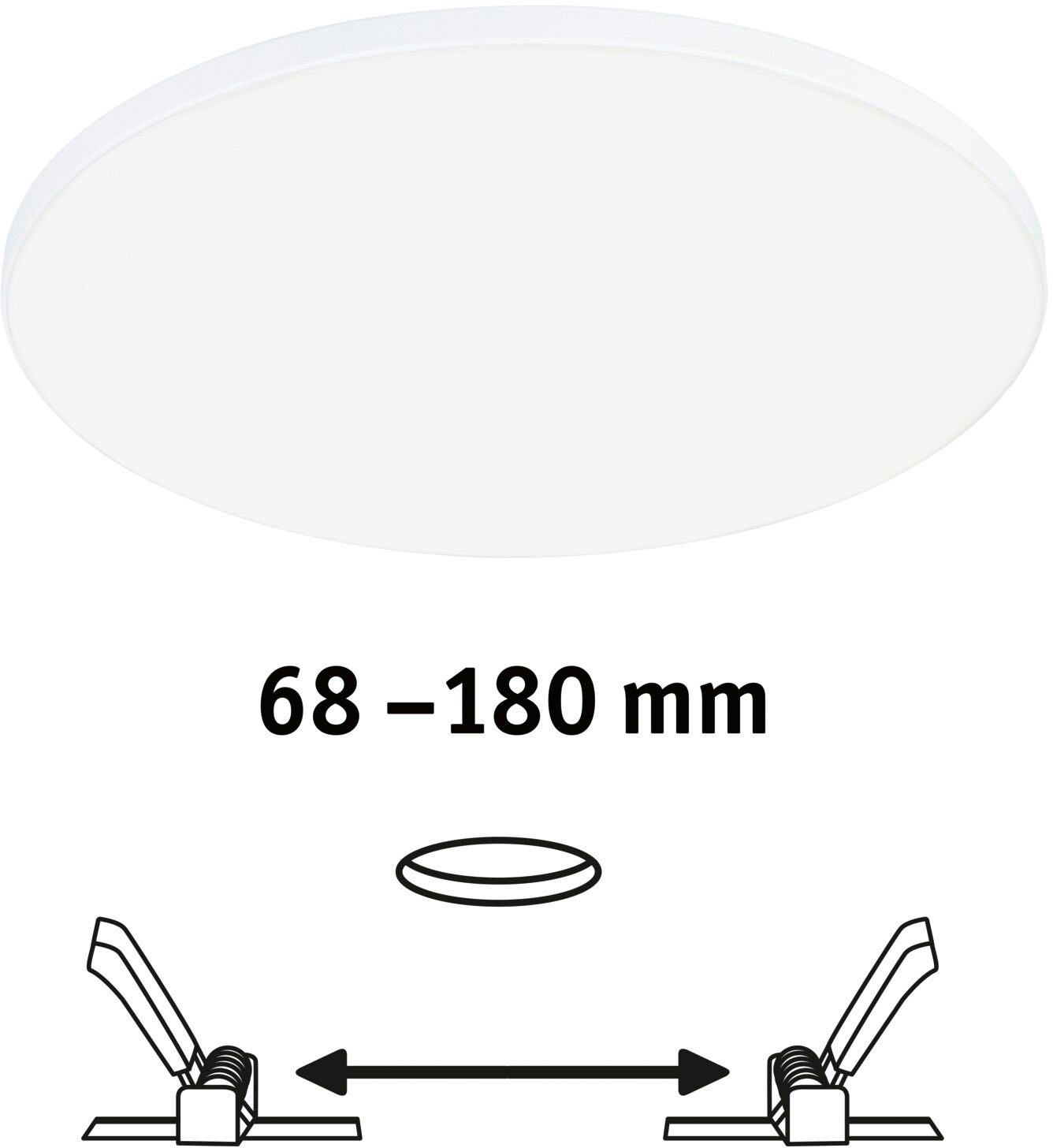 Paulmann LED Einbauleuchte »Veluna«, Schutzart IP44 spritzwassergeschützt, dimmbar, Ø 20,0 cm