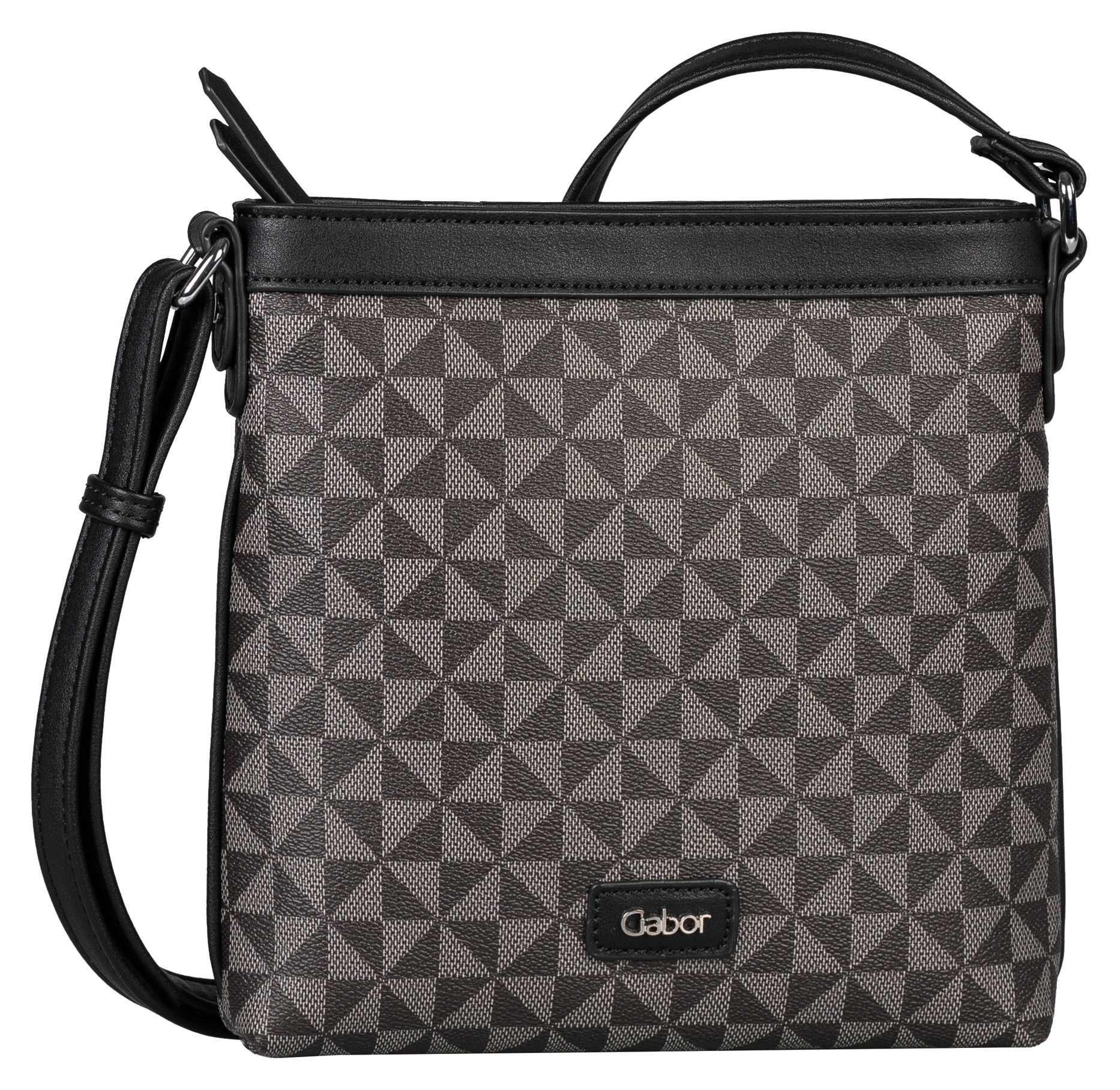 GABOR Umhängetasche »Barina« aus Lederimitat mit charakteristischem All-Over-Druck und Metall Logo mixed black