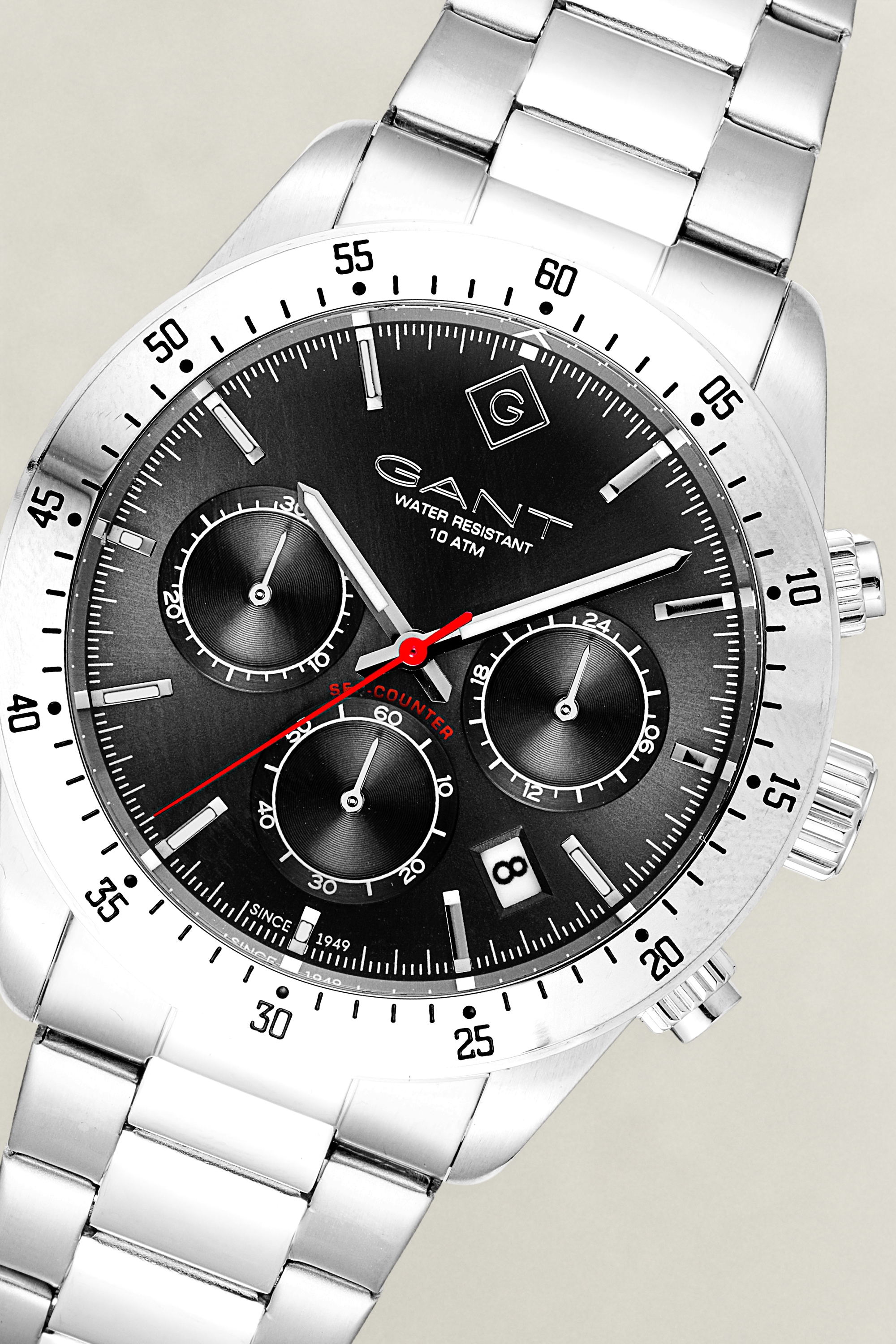 Gant Chronograph »Greenfield« Quarzuhr, Armbanduhr, Herrenuhr, Edelstahlarmband, analog, Tag