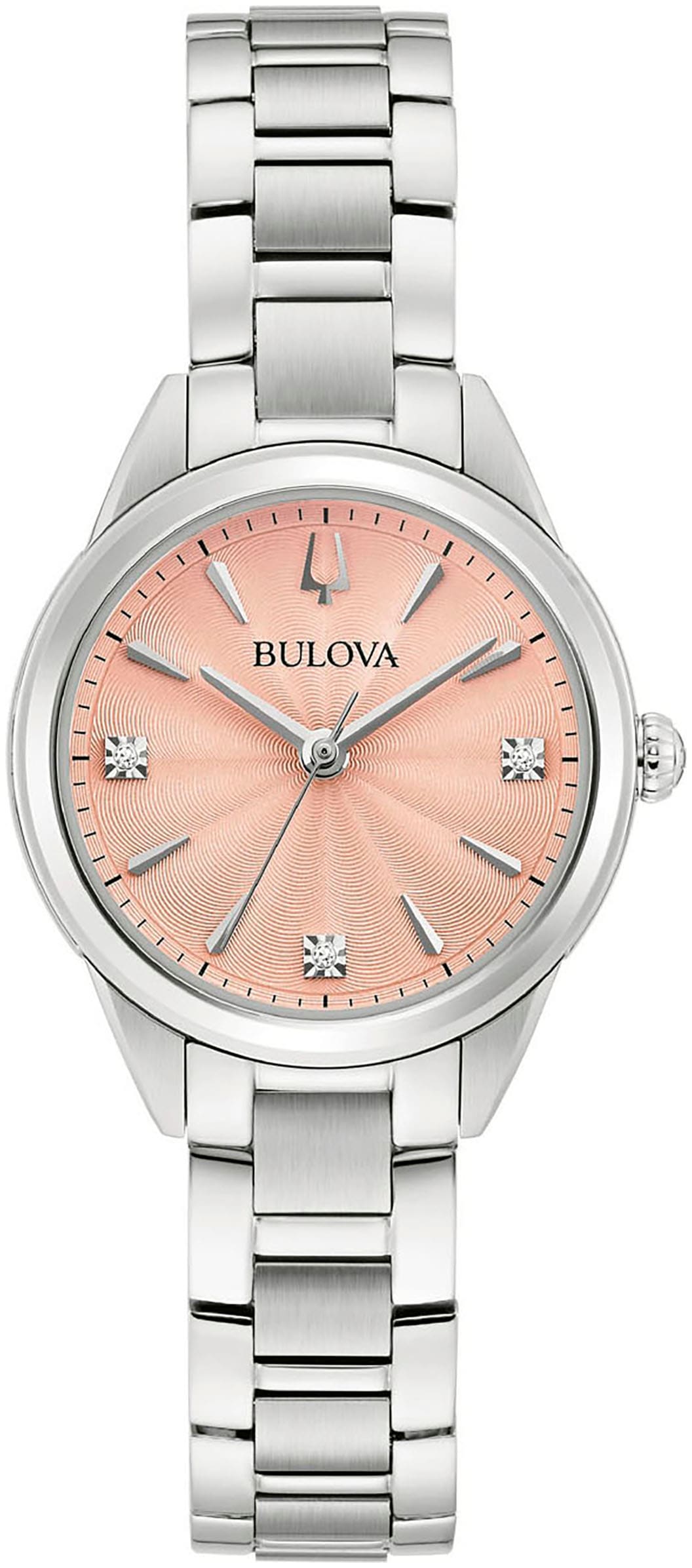 Bulova Quarzuhr Armbanduhr, Damenuhr, Edelstahlarmband, Analog