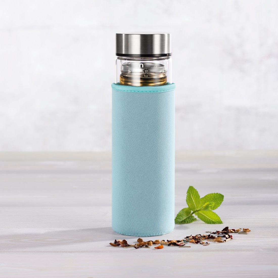 Xavax Trinkflasche »Trinkflasche 450 ml (auslaufsicher, für Kohlensäure, Frucht-/Teesieb)«