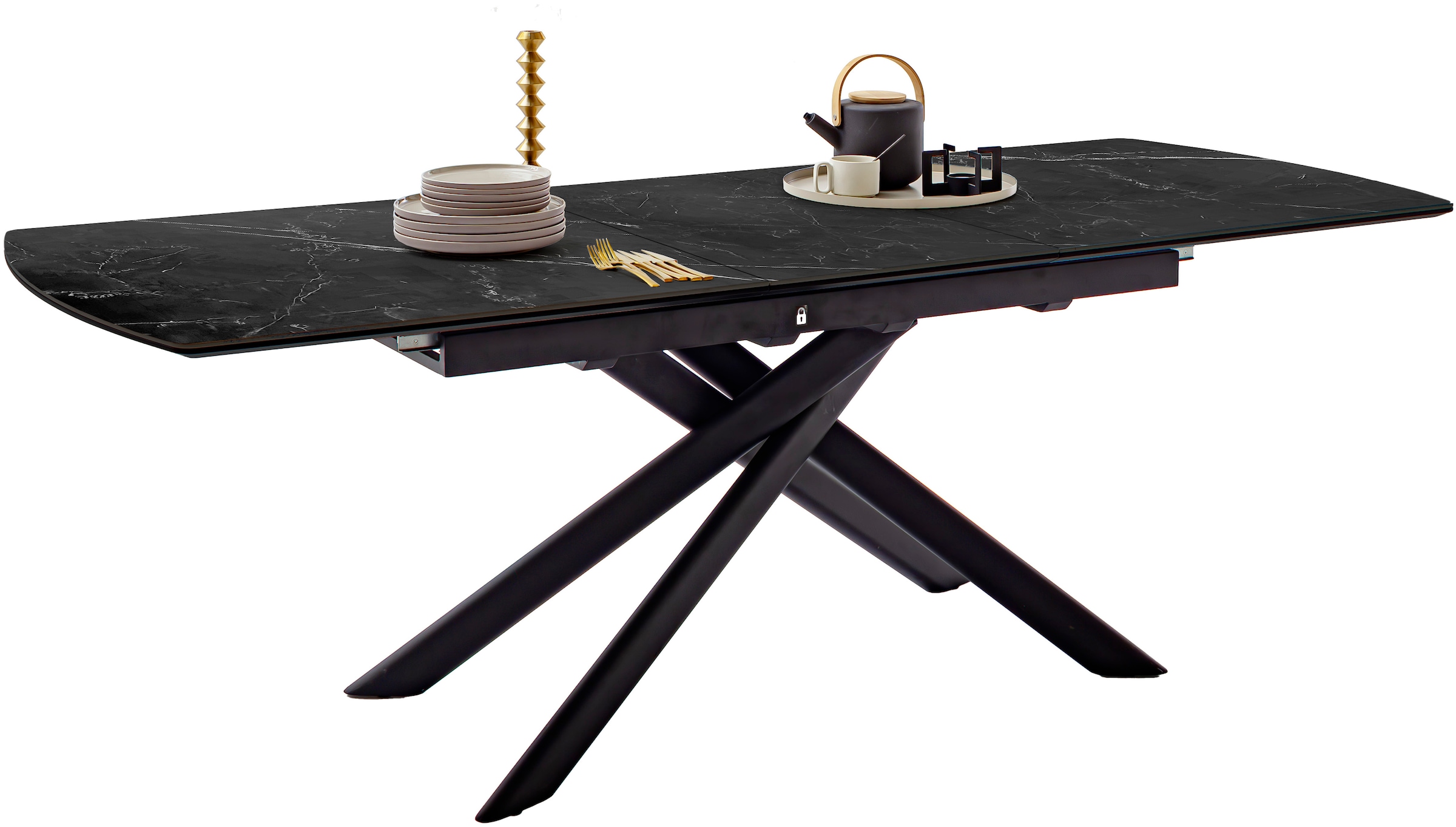 MCA furniture Esstisch »VANINO Auszugtisch 180-230 cm marmoriert«, (1 St.), Keramik,Metall,Synchronauszug,ausziehbar,8-10 Personen
