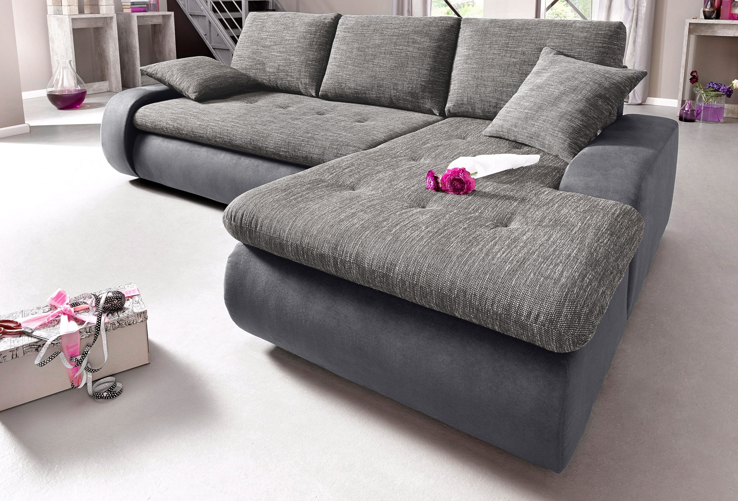 TRENDMANUFAKTUR Ecksofa »Indie, modern und bequem, Materialmix, OTTOs Choic günstig online kaufen