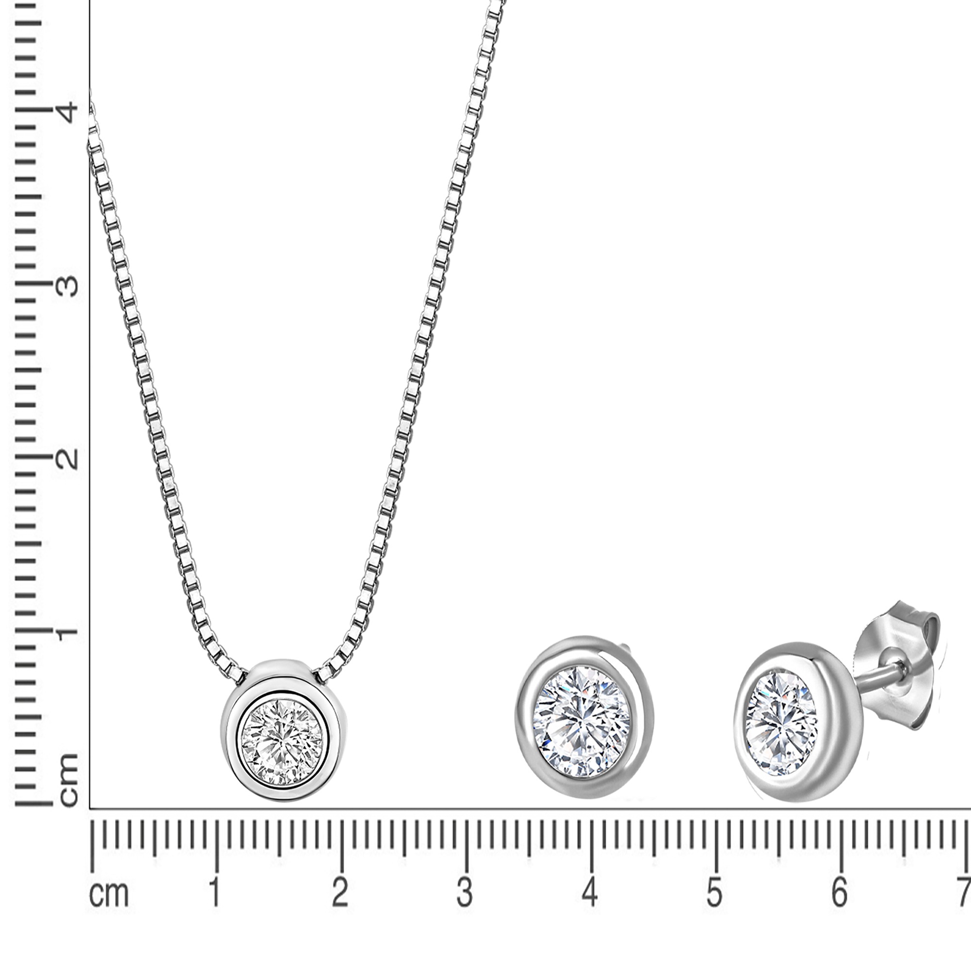 Zeeme Schmuckset »925 Sterling Silber Zirkonia«