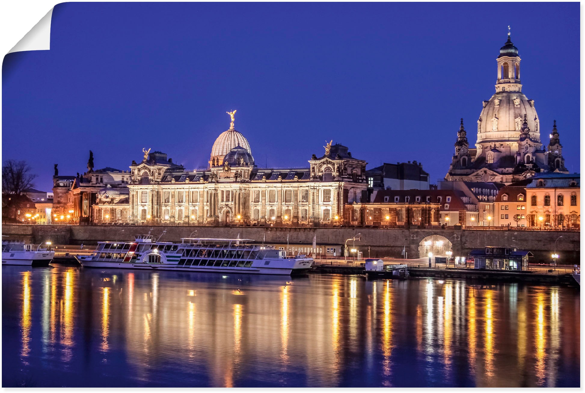 Artland Wandbild »Abend an der Elbe in Dresden«, Dresden, (1 St.), als Alub günstig online kaufen