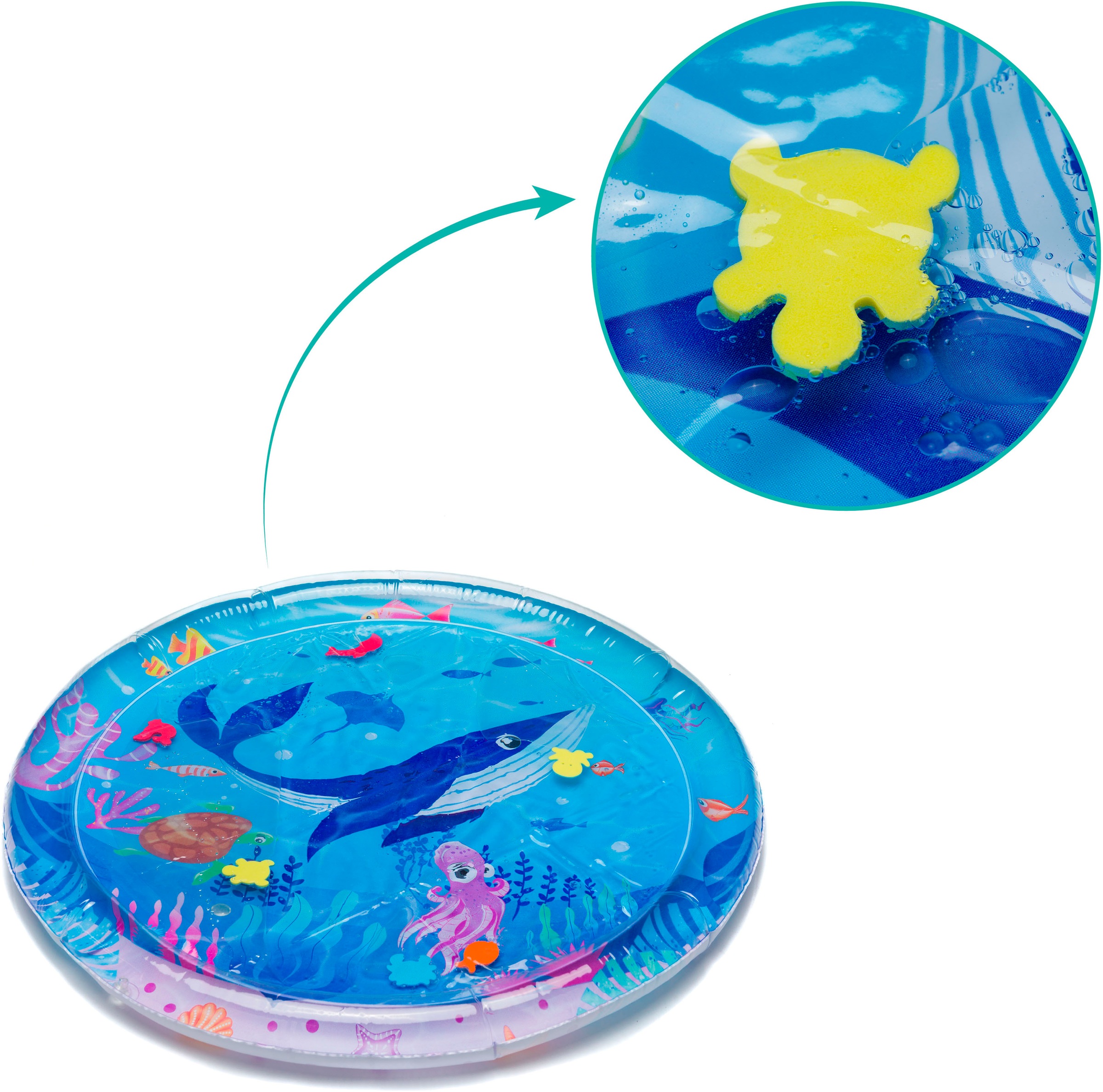 Fillikid Spielmatte »Wasserspielmatte, Ocean rund«, teilweise mit Wasser befüllbar