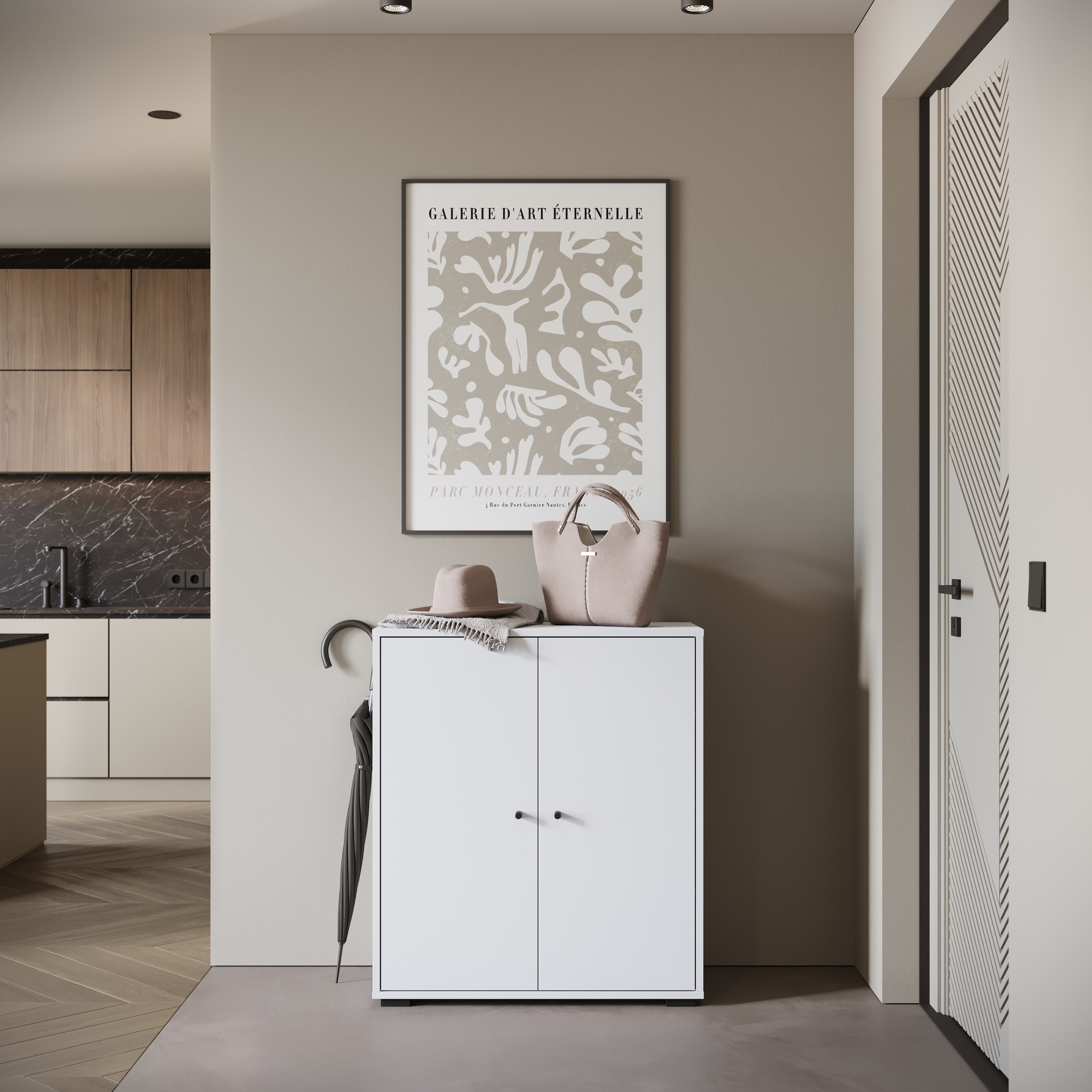 Home affaire Schuhschrank »Schuhkommode Dino« 1 Stk. tlg. Stauraum mit 2 Türen und verstellbaren Einlegeböden, Breite 70 cm