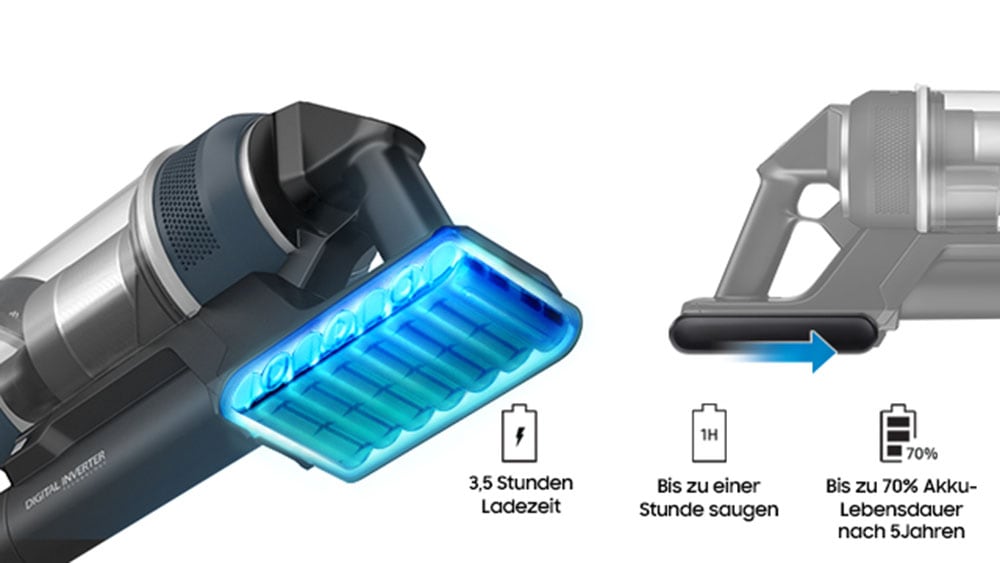 Samsung Akku-Handstaubsauger »VS20B75BDR5/WD, Jet 75E Wet&Clean,«, 550 W, beutellos, Ersatzakku separat erhältlich